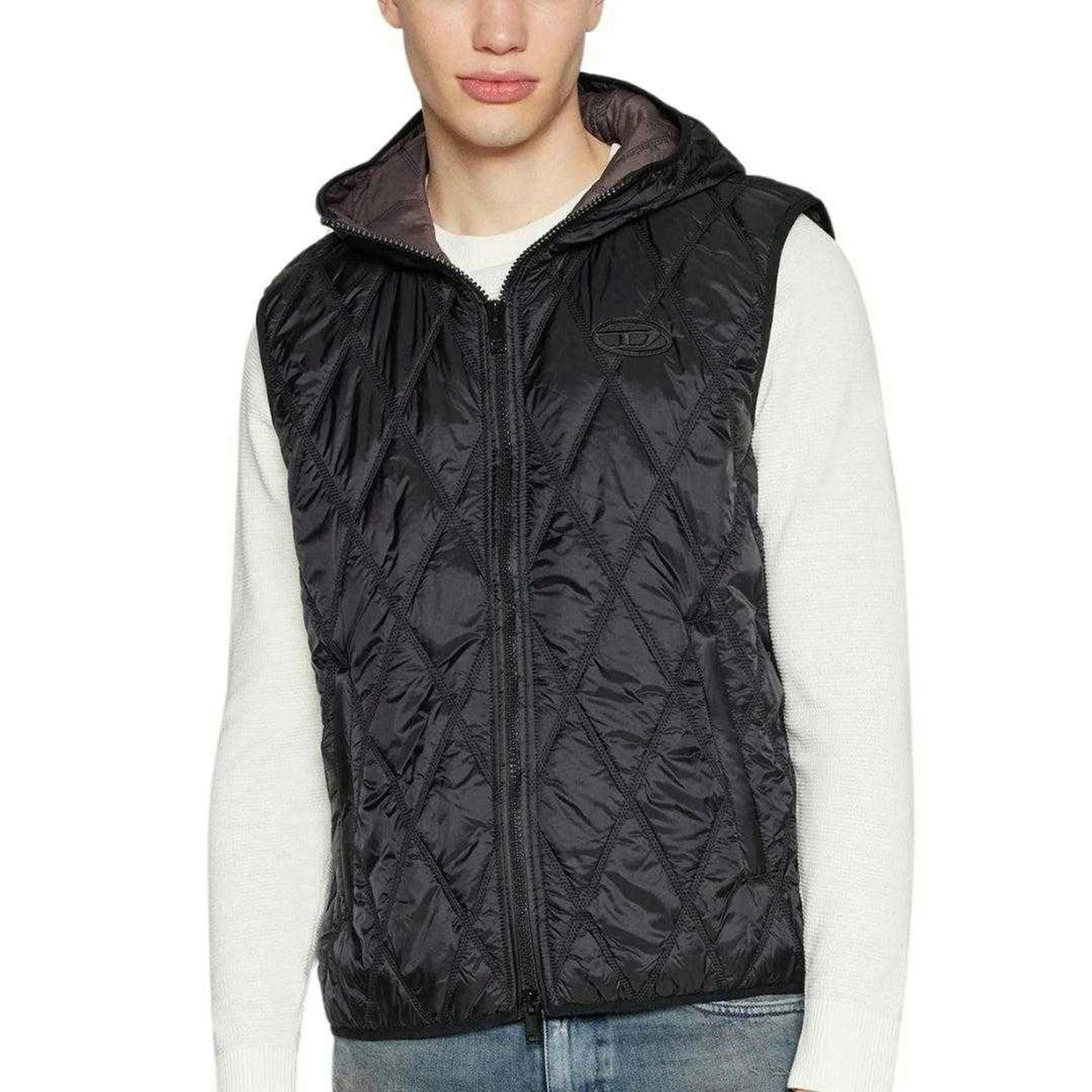Diesel Mens Logo Quilted Gilet , view 3 of 3