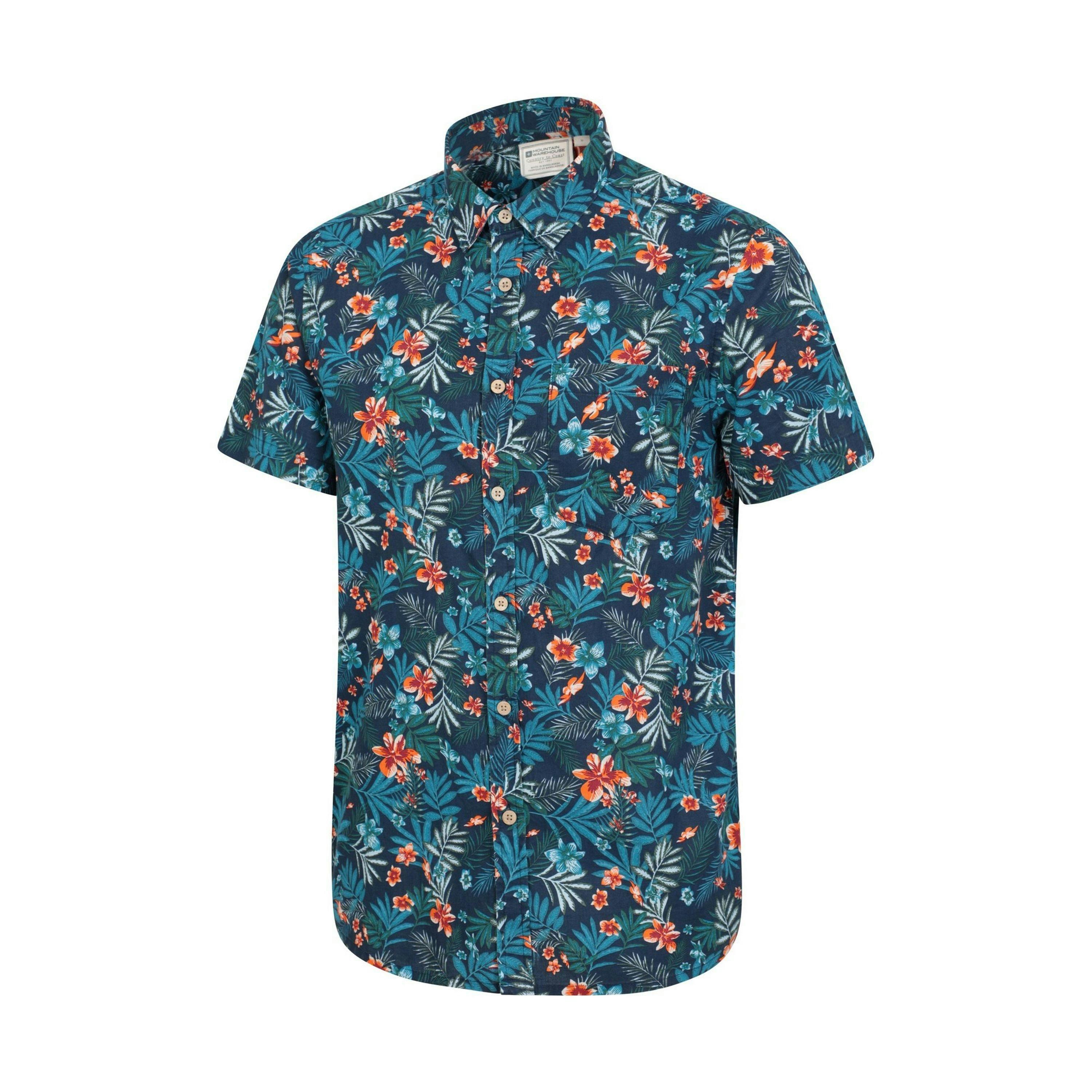 Mountain Warehouse Mens Tropical Floral Short-Sleeved Shirt , view 3 of 4