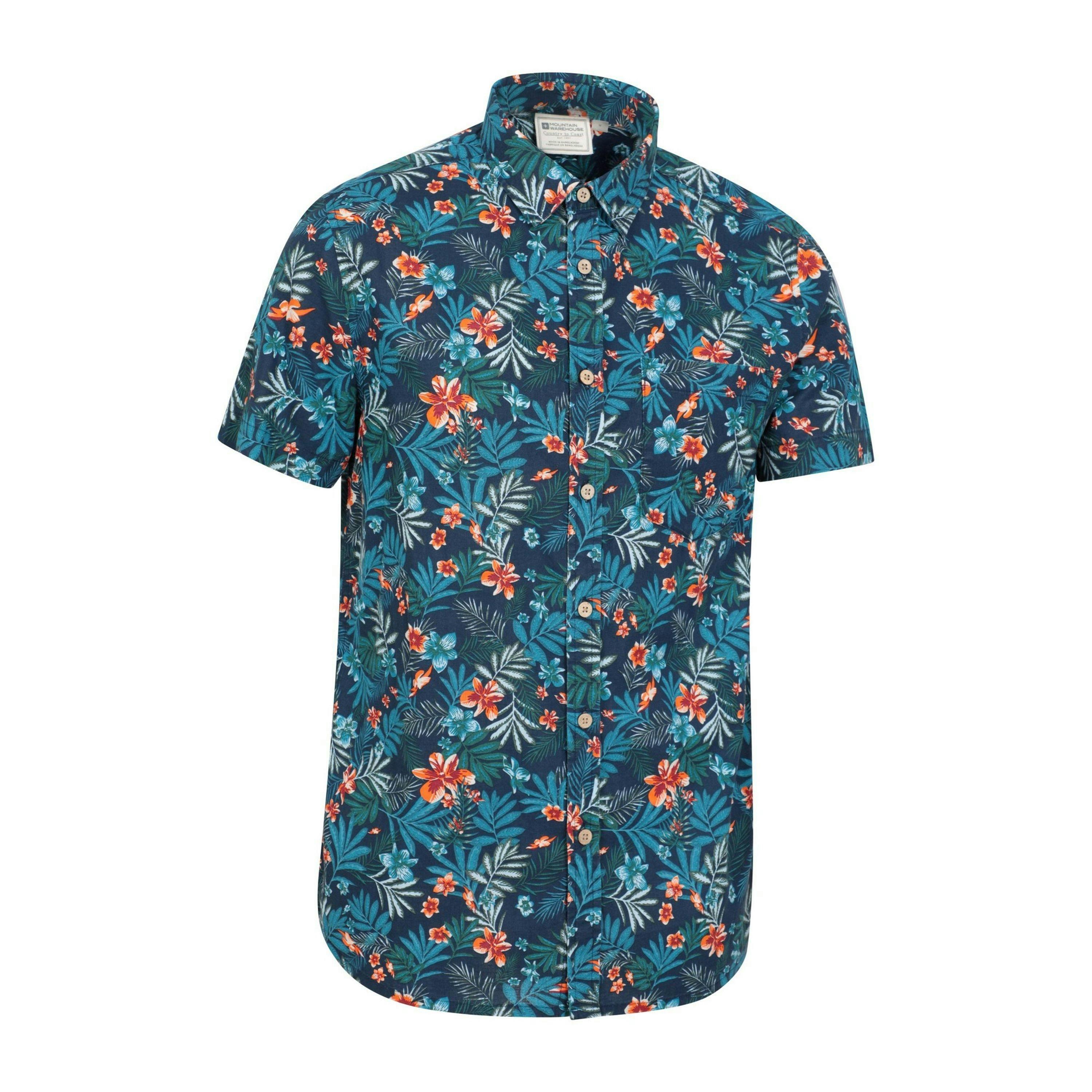 Mountain Warehouse Mens Tropical Floral Short-Sleeved Shirt , view 4 of 4