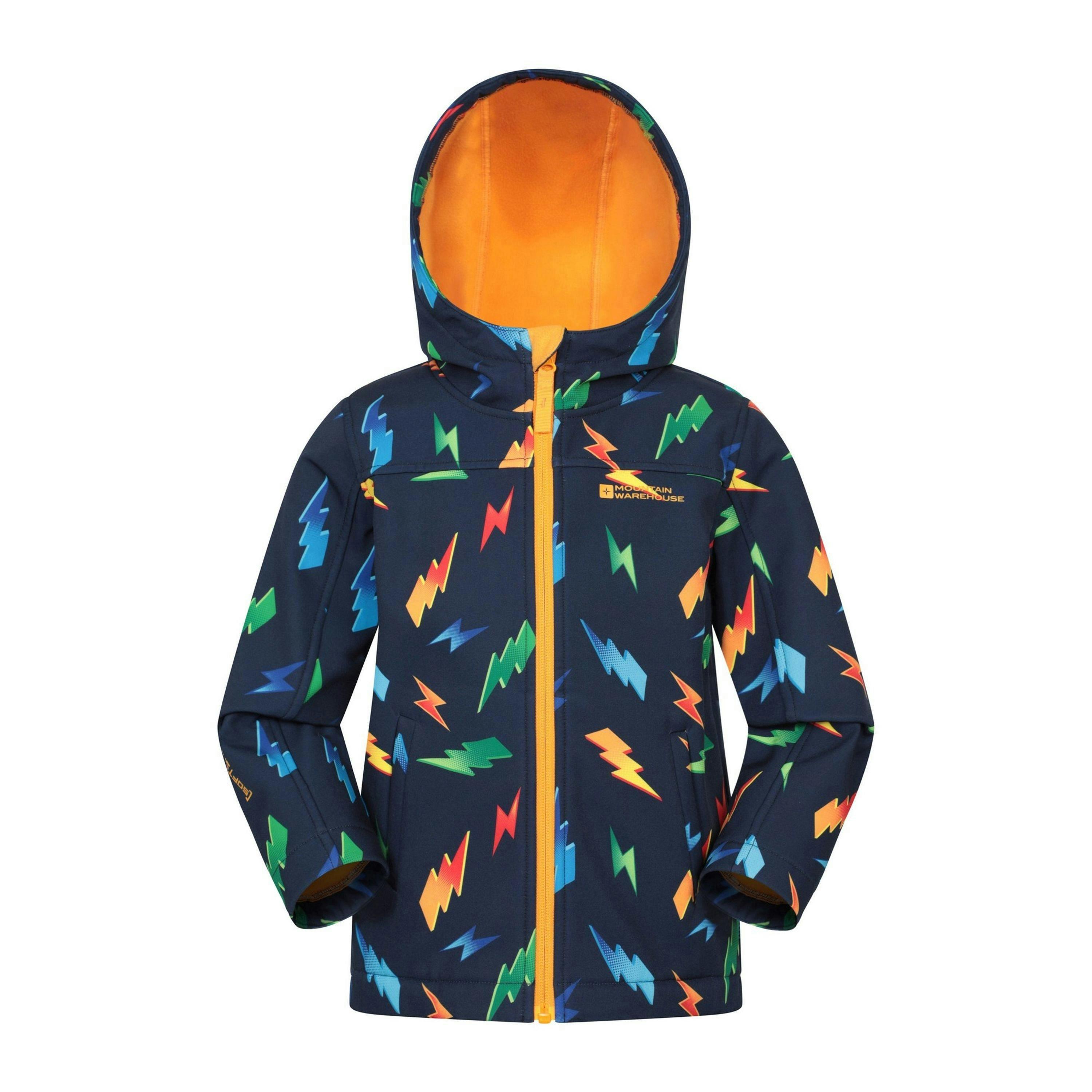 Mountain Warehouse Childrens/Kids Exodus Printed Water Resistant Soft Shell Jacket , view 1 of 4