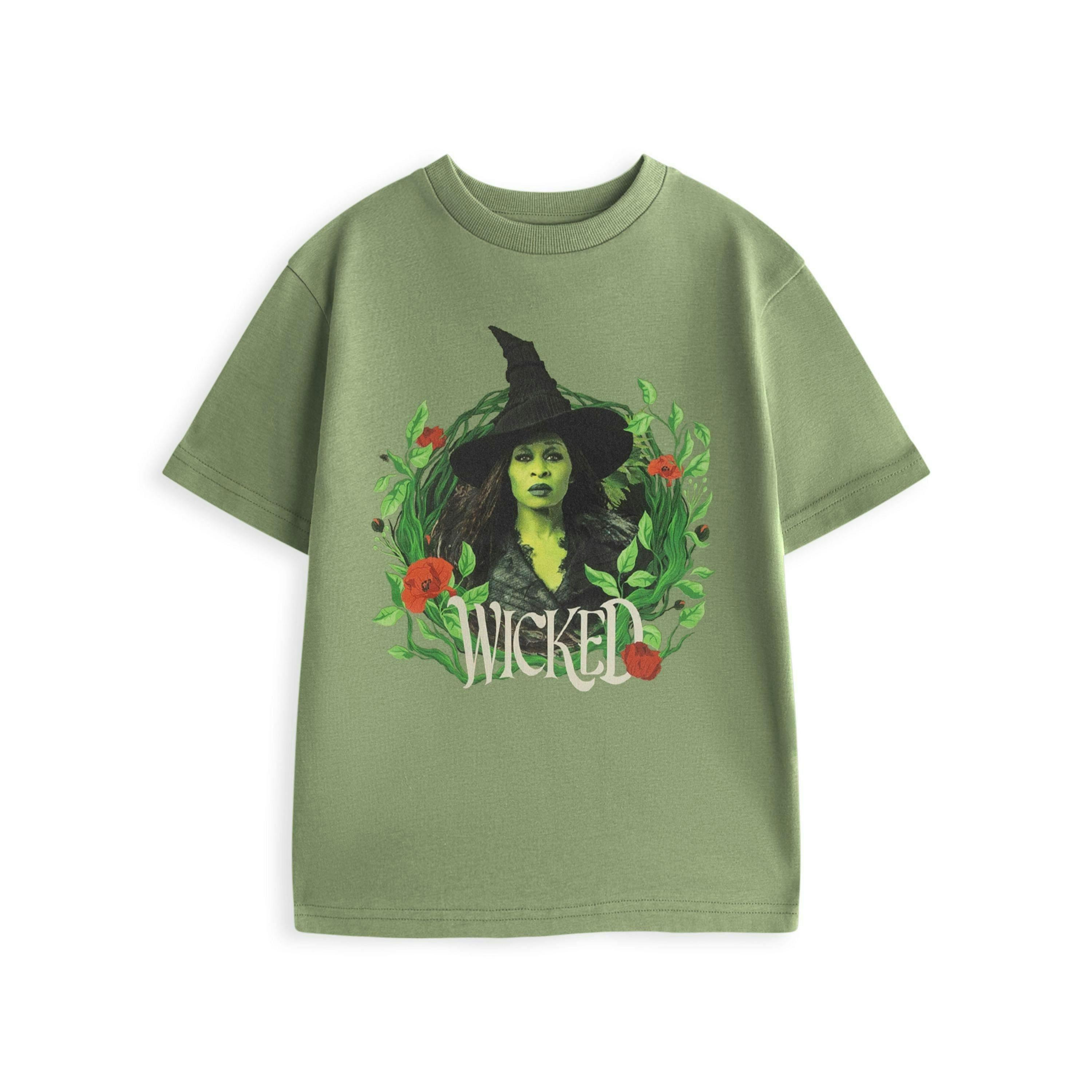Wicked Unisex Green Elphaba Poppies Short Sleeved T-Shirt by Vanilla Underground , view 1 of 1