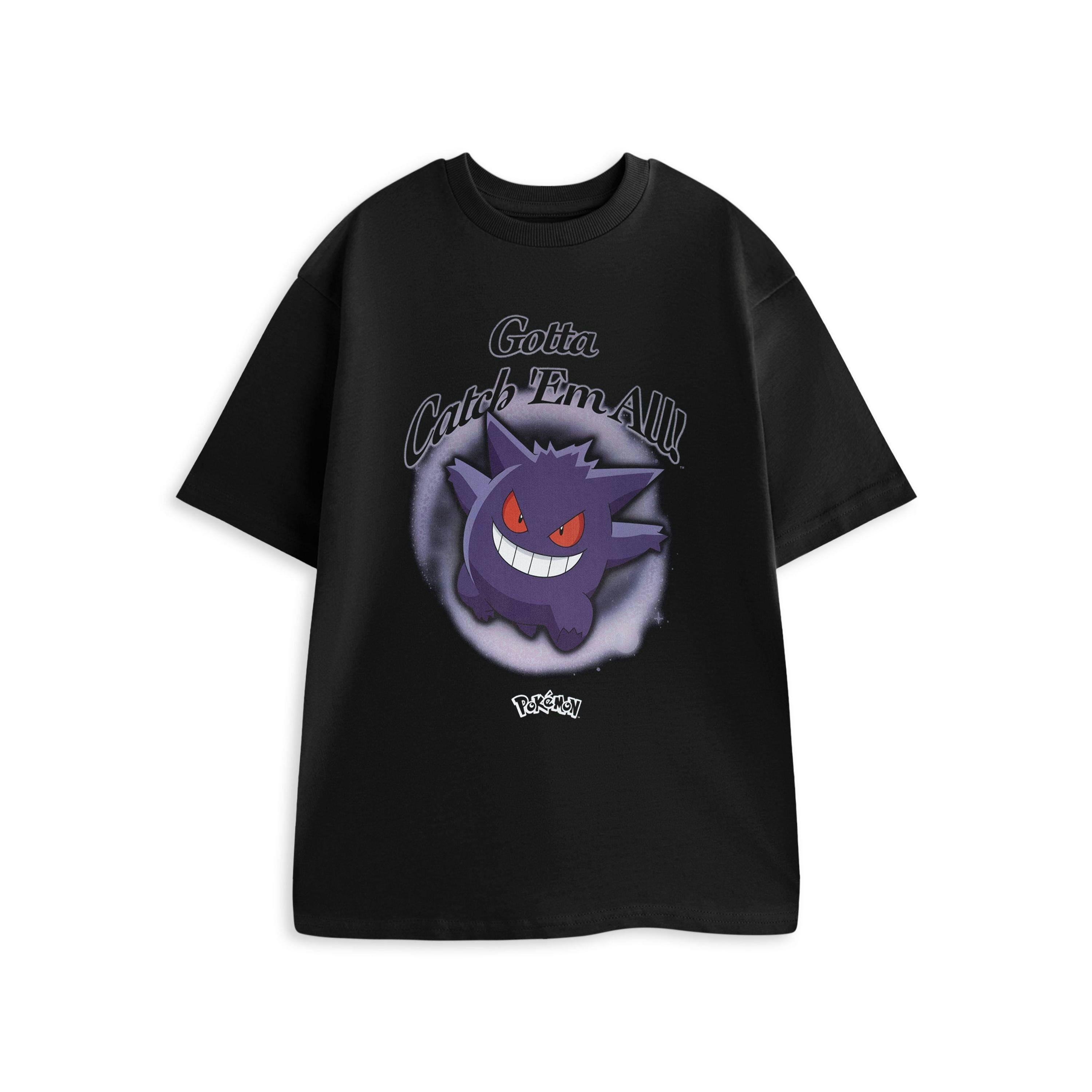 Pokemon Mens Black Gengar Short Sleeved T-Shirt by Vanilla Underground , view 1 of 1