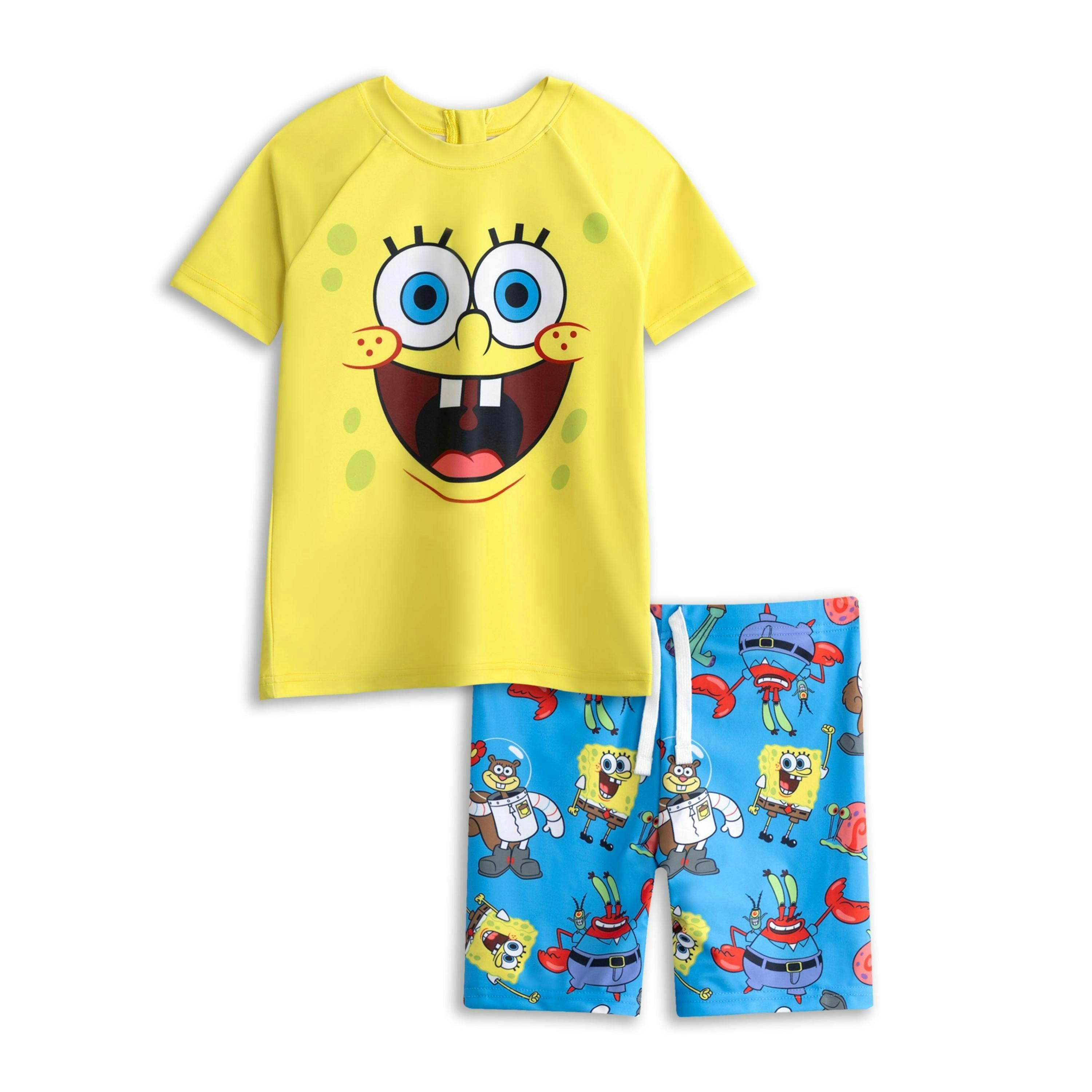 SpongeBob SquarePants Boys Yellow Character Face 2 Piece Swim Set by Vanilla Underground , view 1 of 1