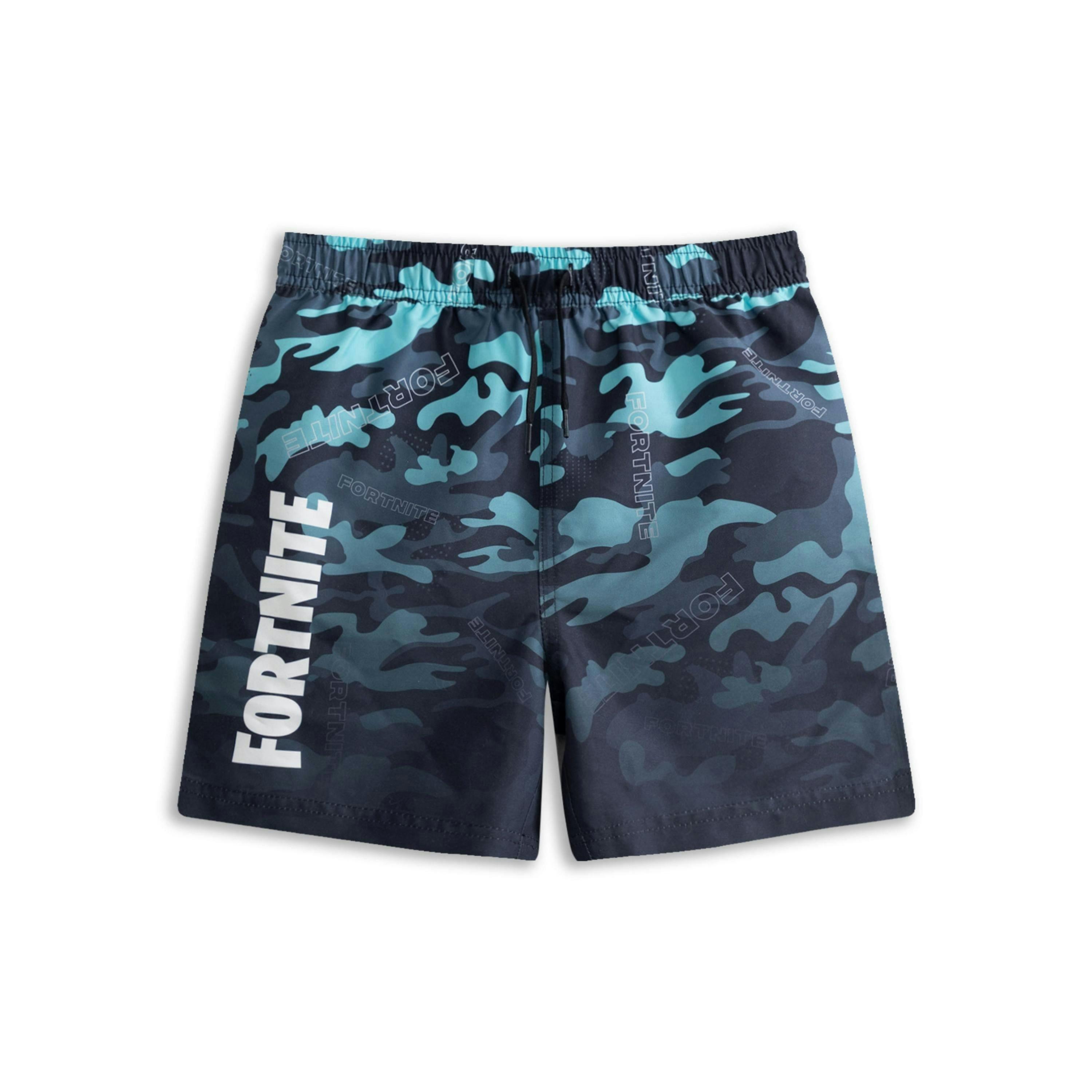 Fortnite Boys Blue Camoflage Swim Shorts by Vanilla Underground , view 1 of 1