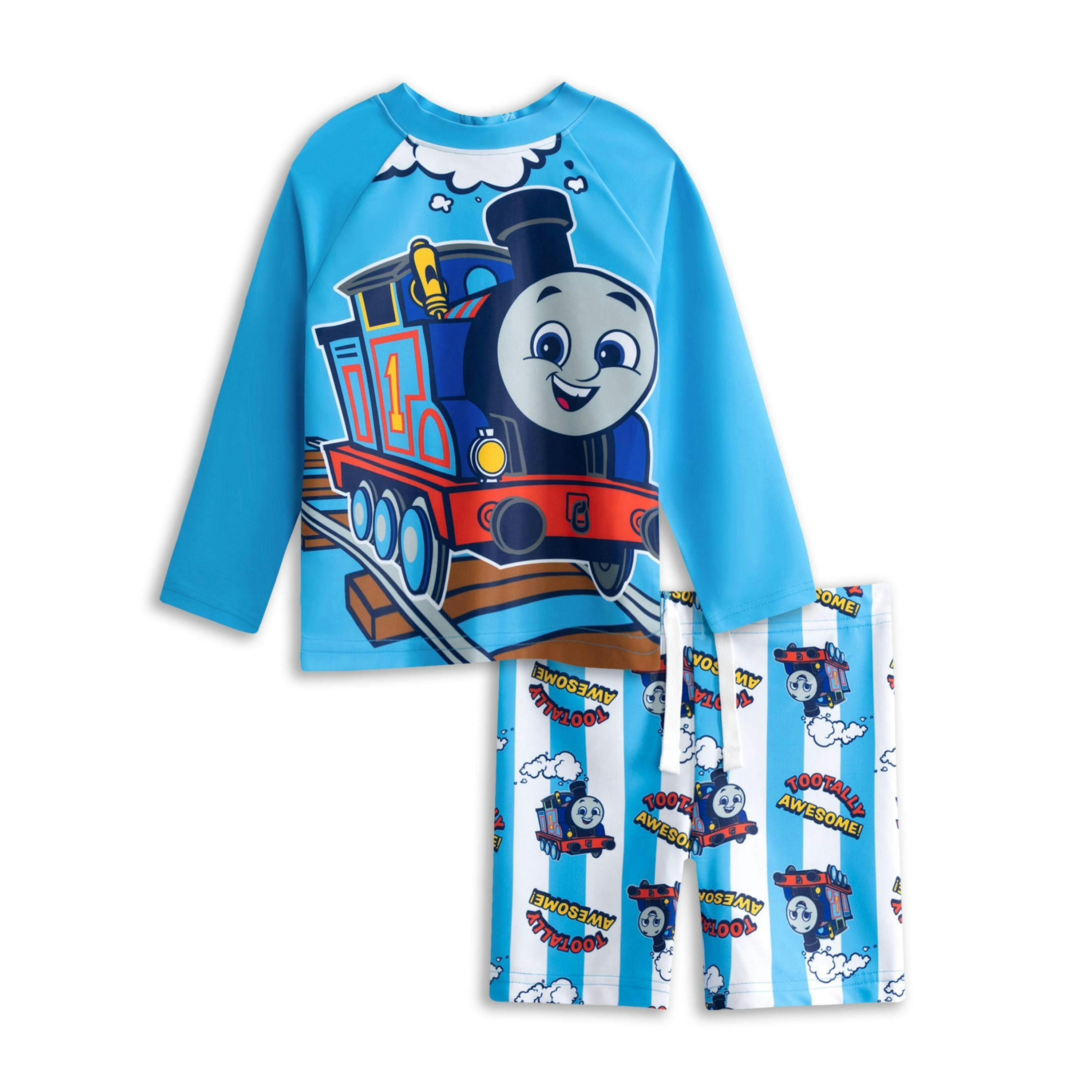Thomas and Friends Boys Blue Tootally Awesome 2 Piece Swim Set by Vanilla Underground , view 1 of 1
