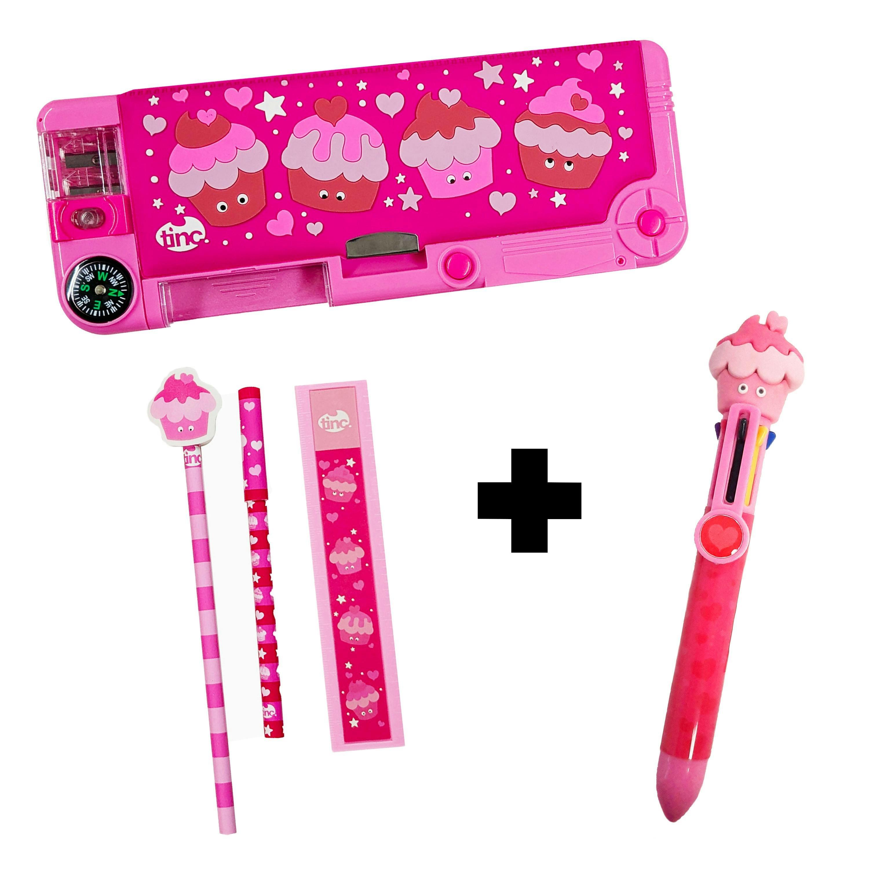 Bundle - Mallo Filled Compartment Pencil Case & Multi Click Pen , view 1 of 1