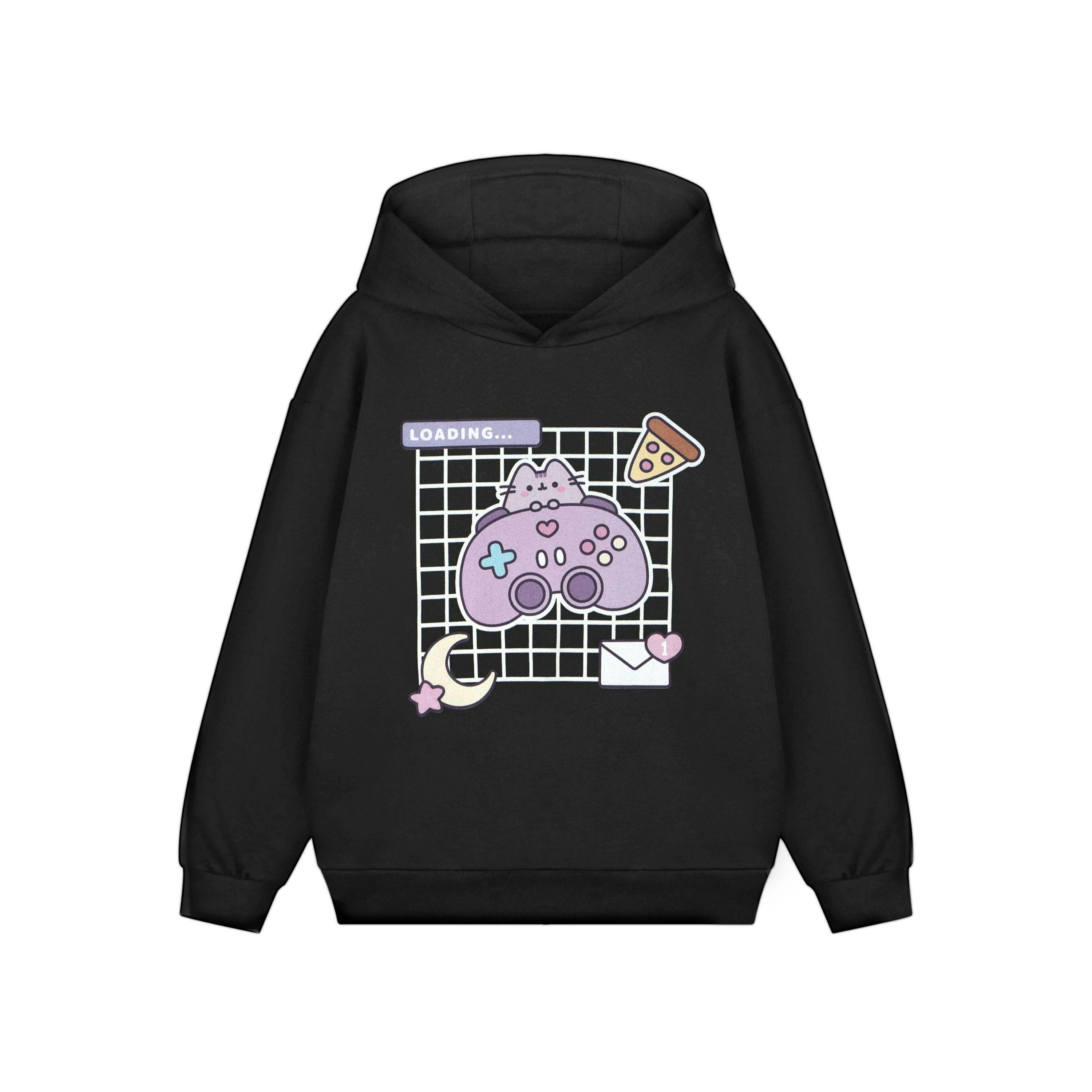 Pusheen Girls Black Loading Hoodie by Vanilla Underground , view 1 of 1