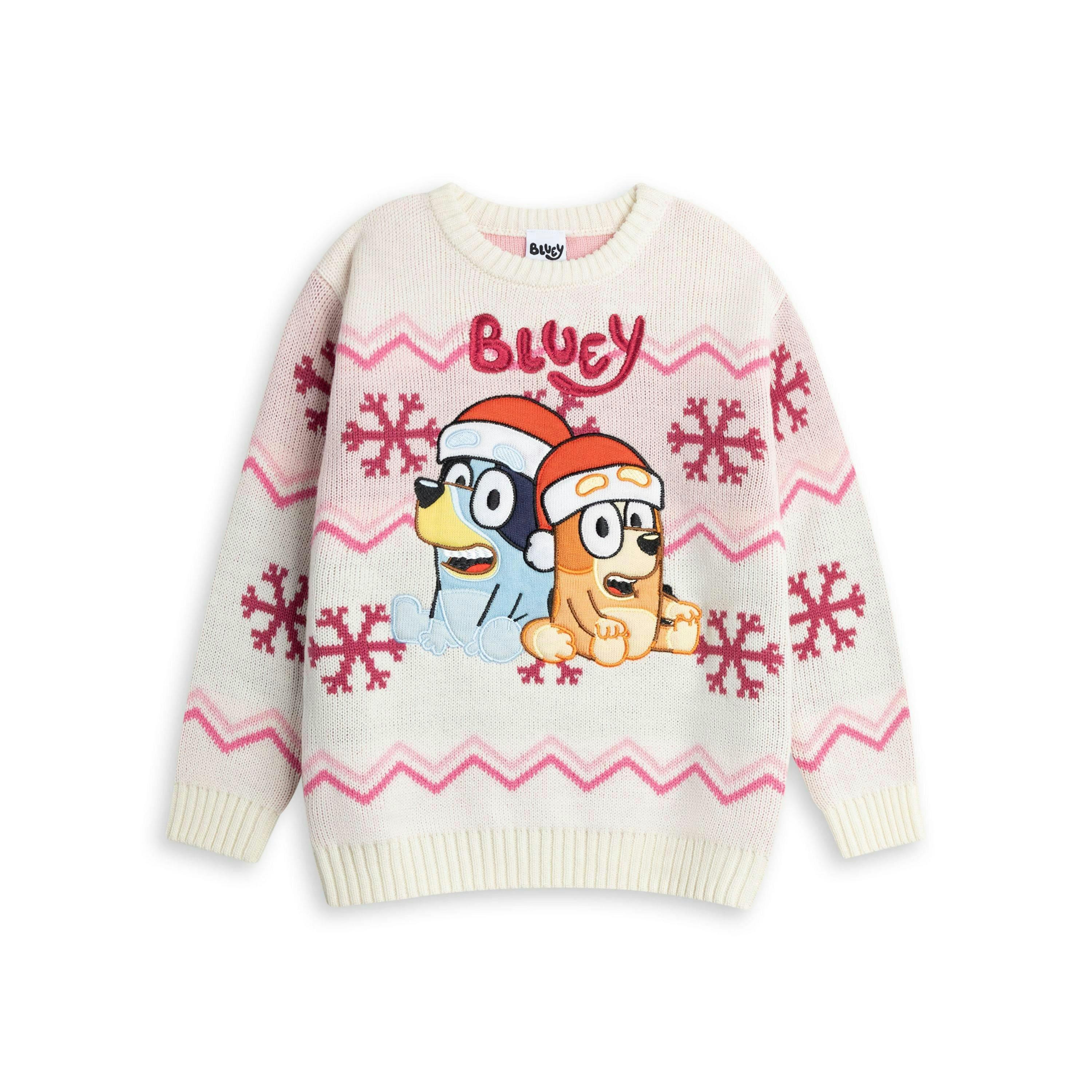 Bluey Girls Beige Character Christmas Jumper by Vanilla Underground , view 1 of 1