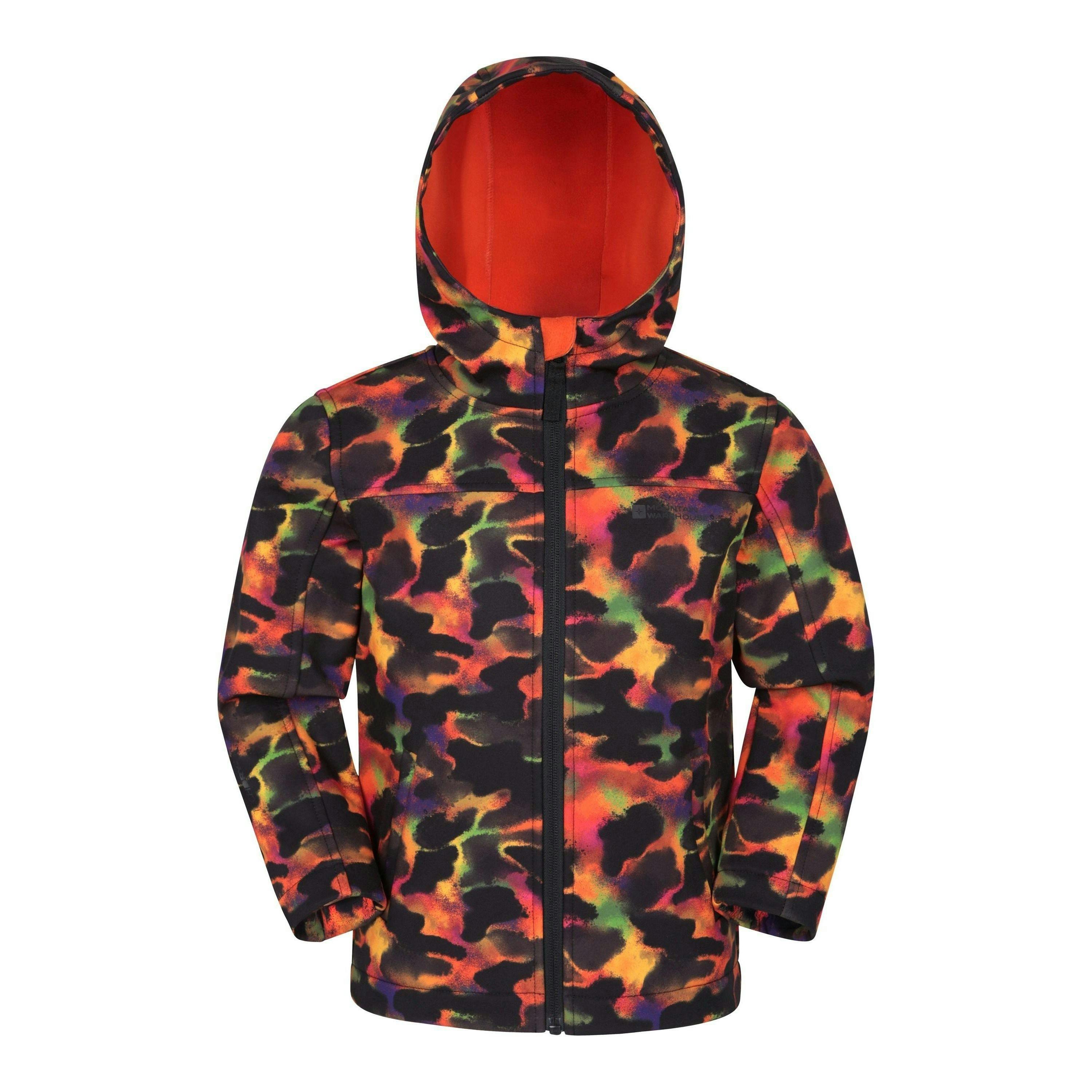 Mountain Warehouse Childrens/Kids Exodus II Animal Print Water Resistant Soft Shell Jacket , view 1 of 3