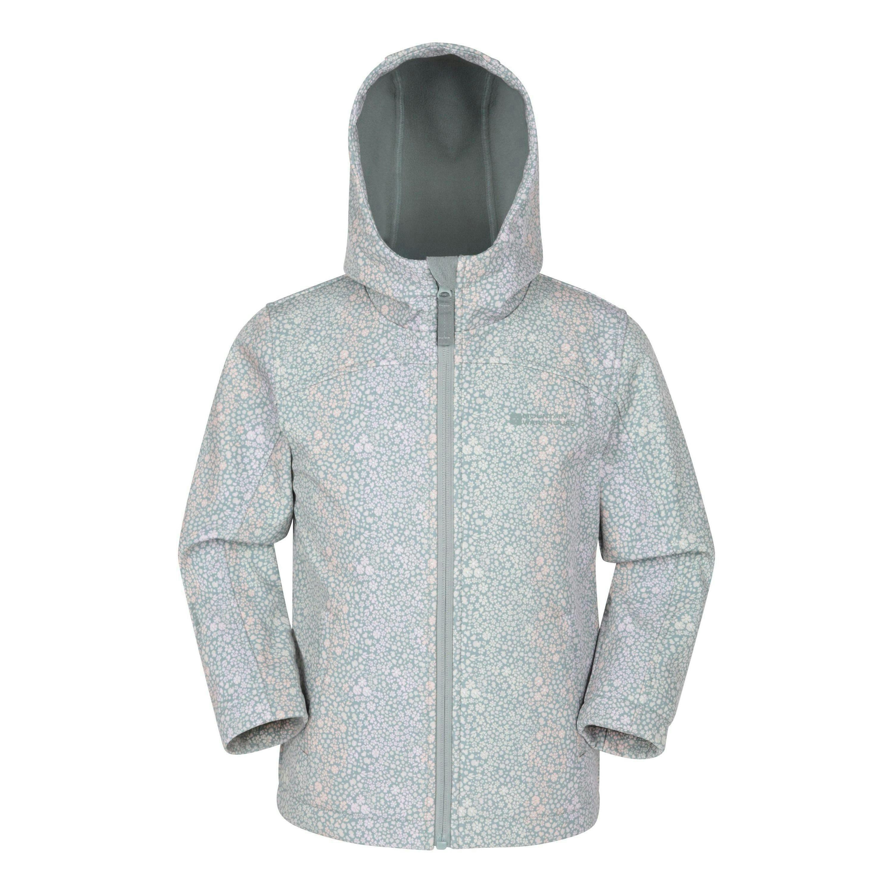 Mountain Warehouse Childrens/Kids Exodus II Animal Print Water Resistant Soft Shell Jacket , view 1 of 3