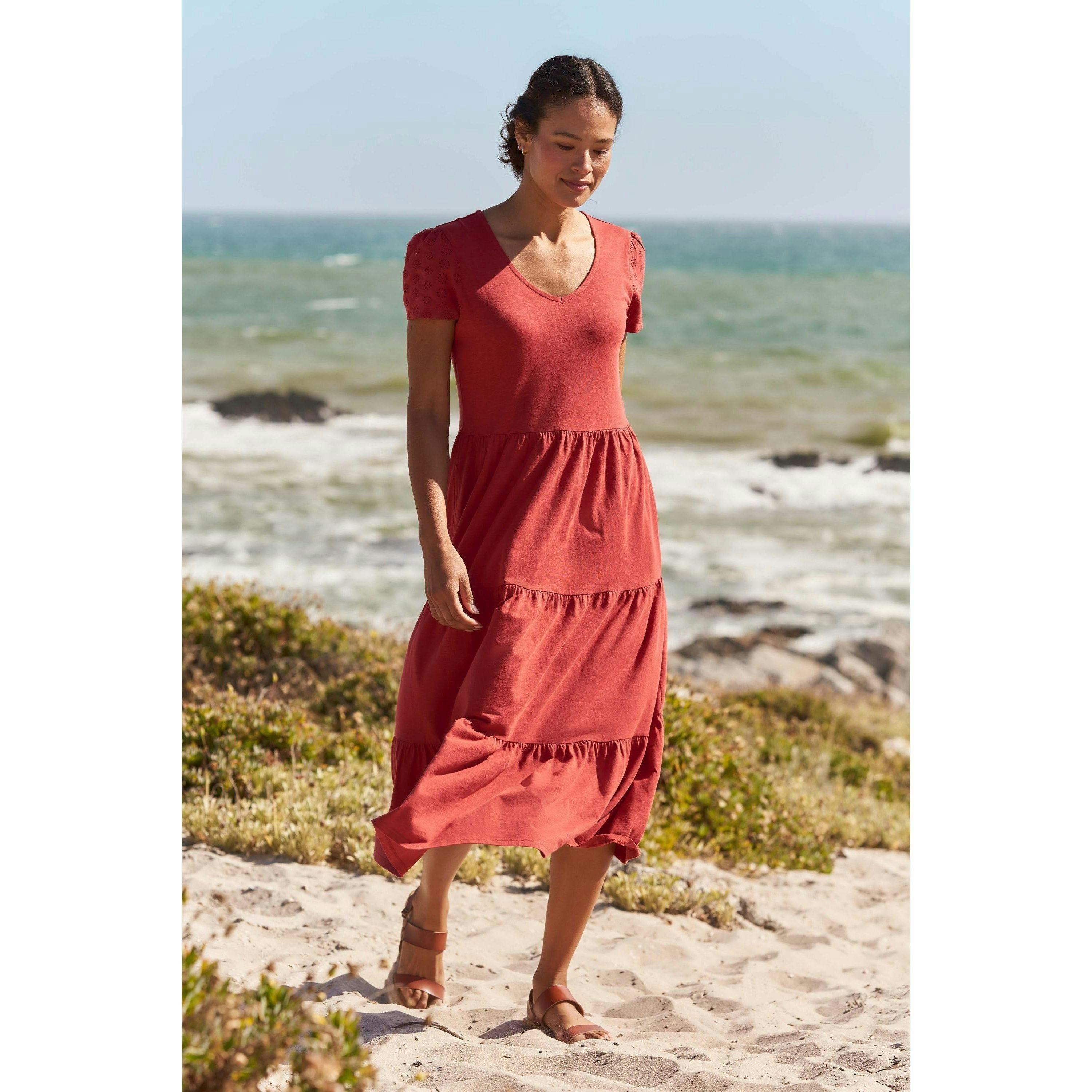 Mountain Warehouse Womens/Ladies Malaga Tiered Broderie Sleeve Dress , view 1 of 1