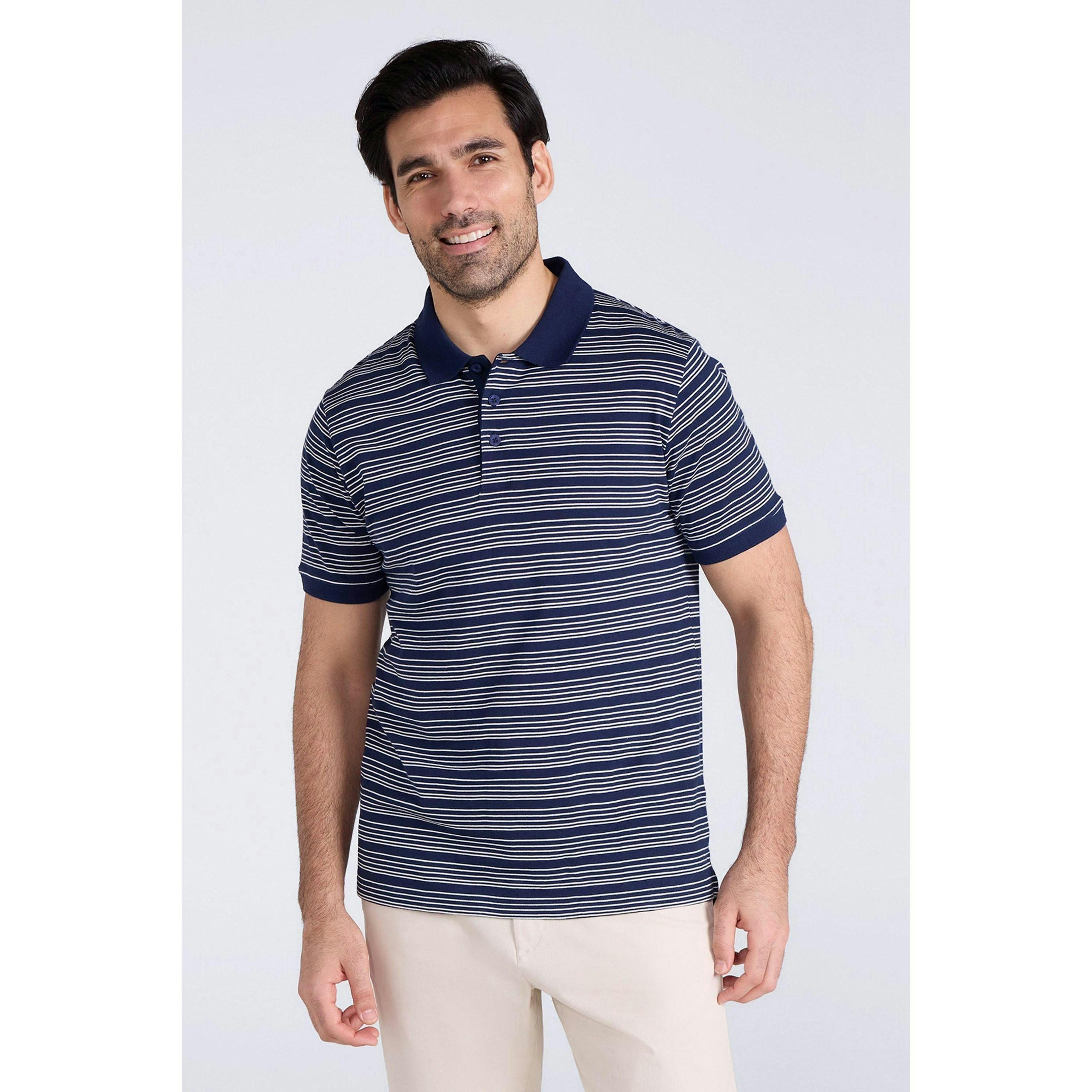Mountain Warehouse Mens Wren Stripe Cotton Polo Shirt , view 1 of 3