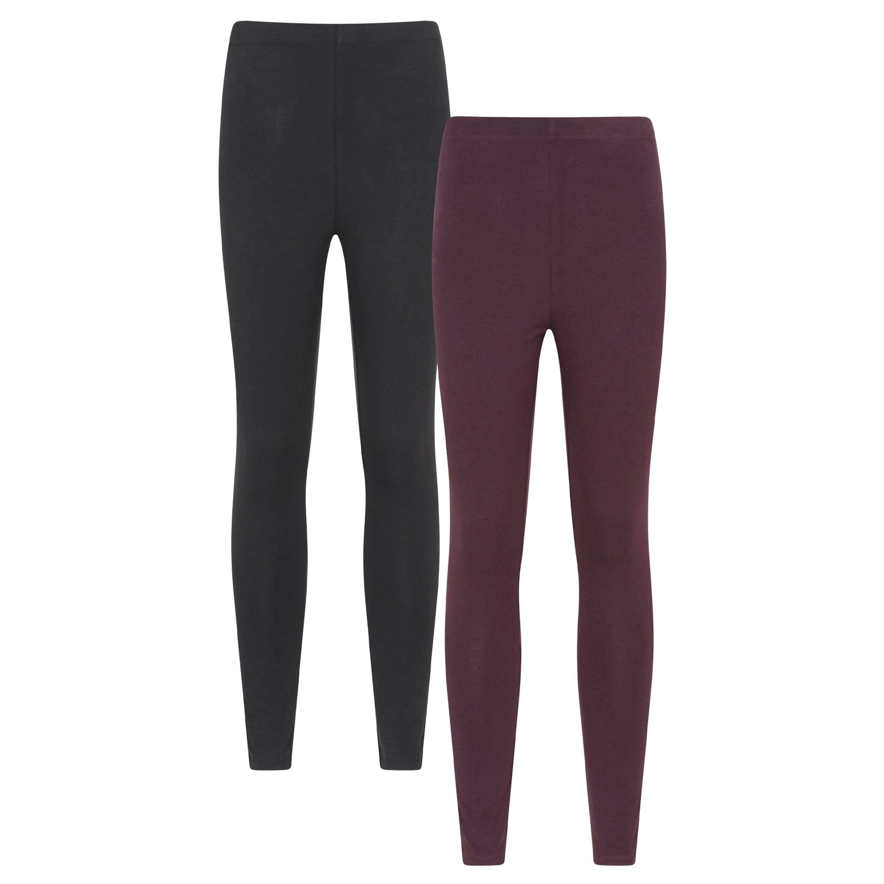 Mountain Warehouse Womens/Ladies Cotton Blend Midweight Leggings (Pack of 2) , view 1 of 3