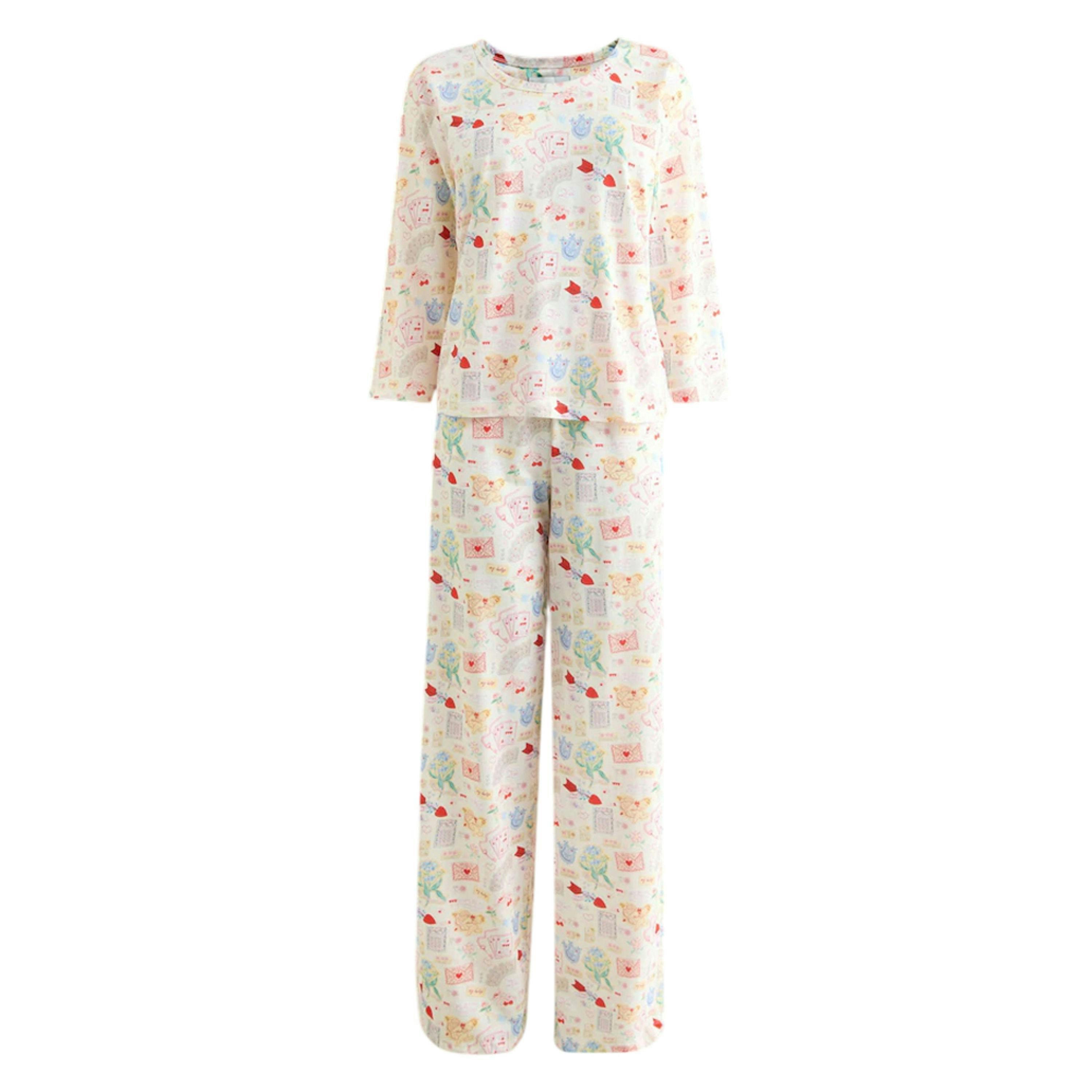 Cath Kidston Womens/Ladies Heart Cotton Jersey Valentine Pyjama Set , view 1 of 4