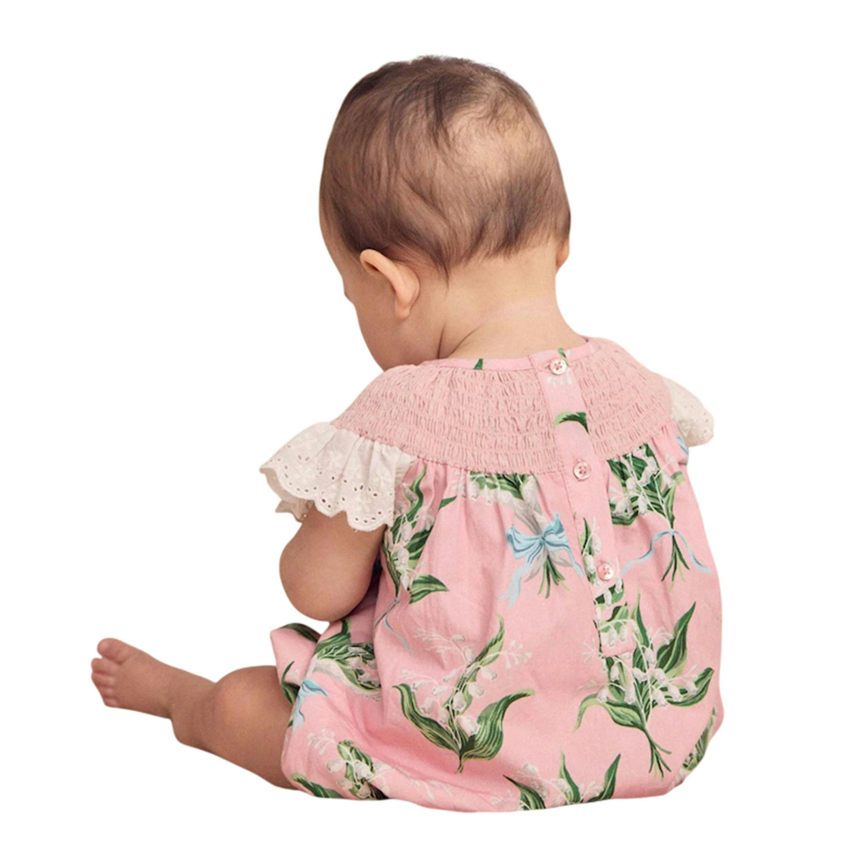 Cath Kidston Baby Girls Printed Broderie Romper , view 3 of 4