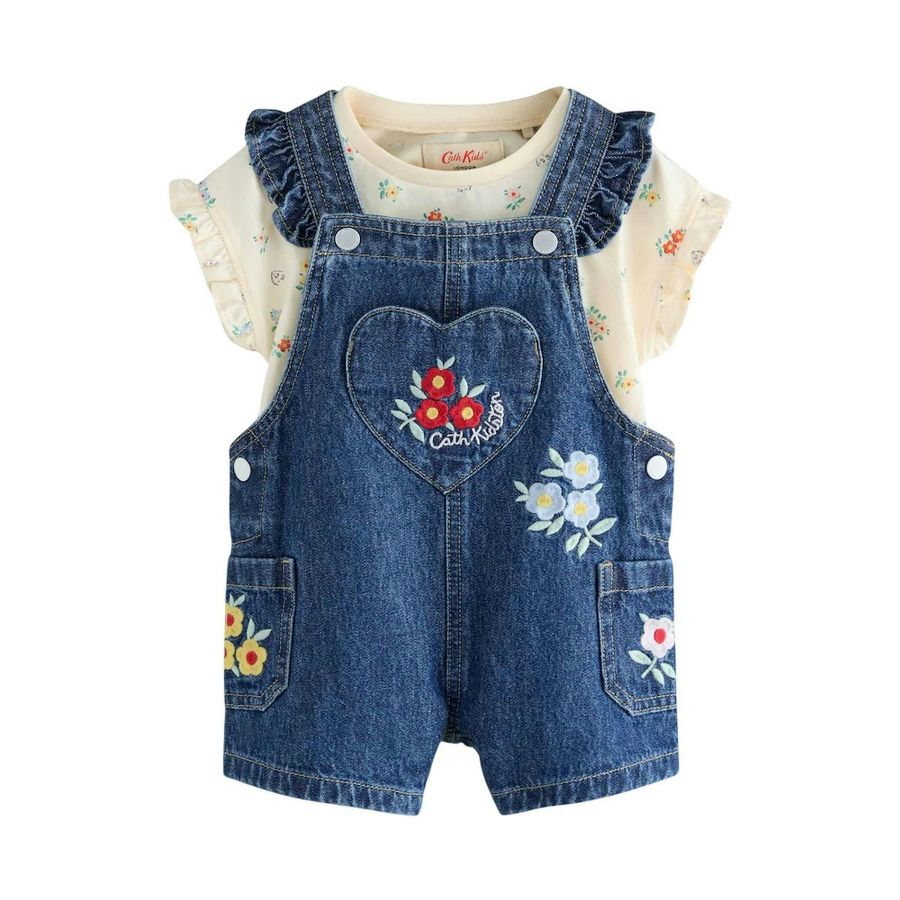 Cath Kidston Girls Floral Dungarees Set , view 1 of 4