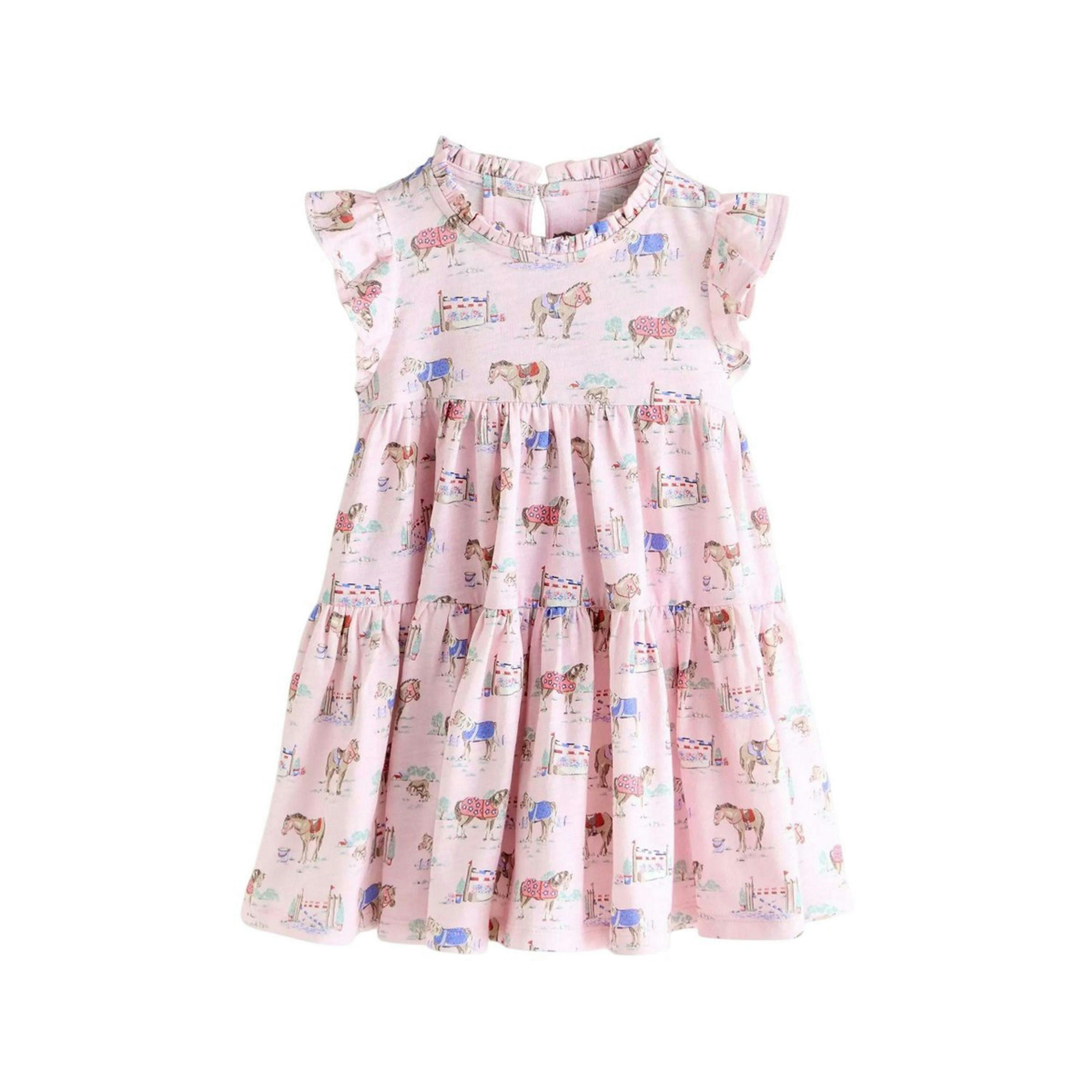 Cath Kidston Girls Tiered Horse Jersey Dress , view 1 of 2