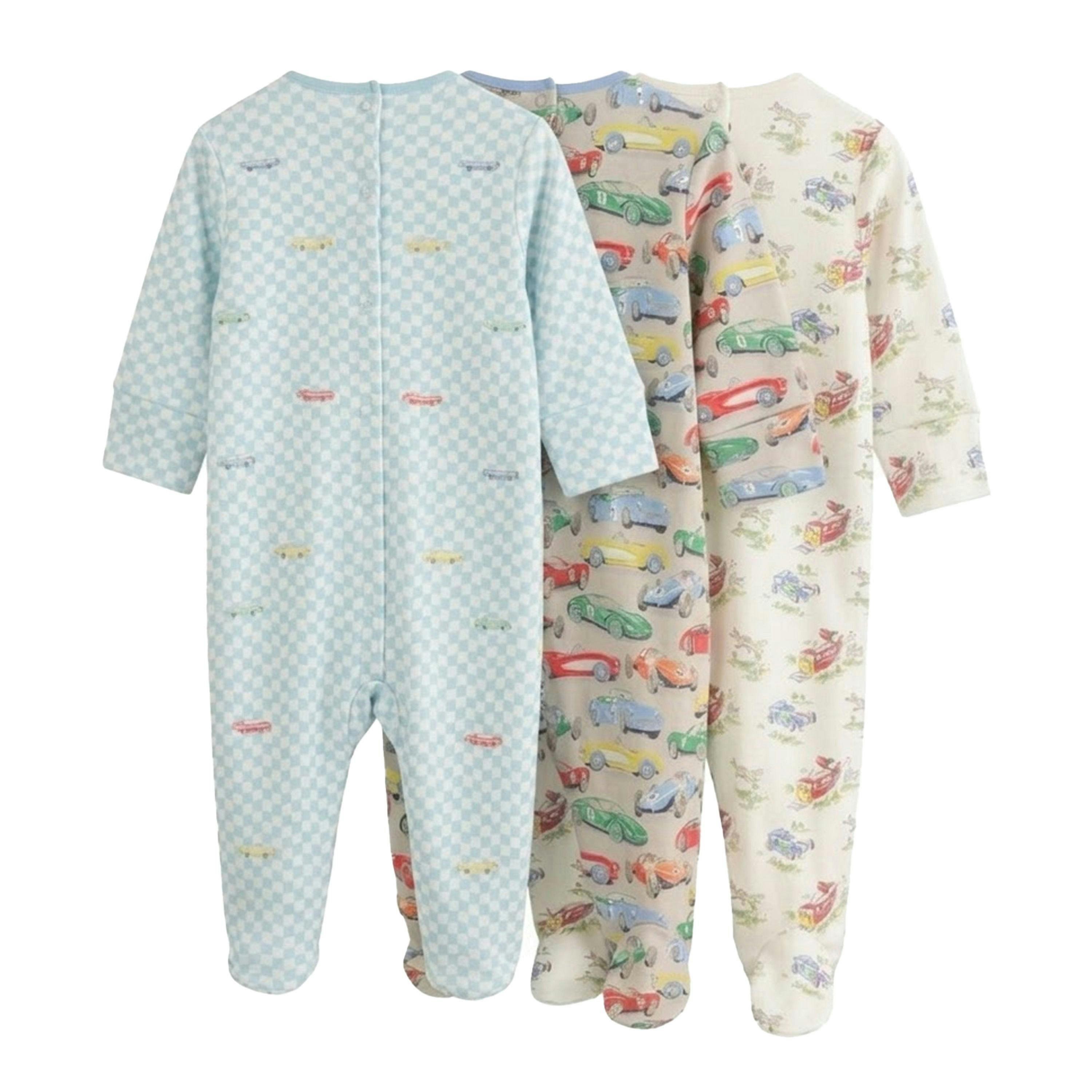 Cath Kidston Baby Retro Cars Babygrow (Pack of 3) , view 2 of 3