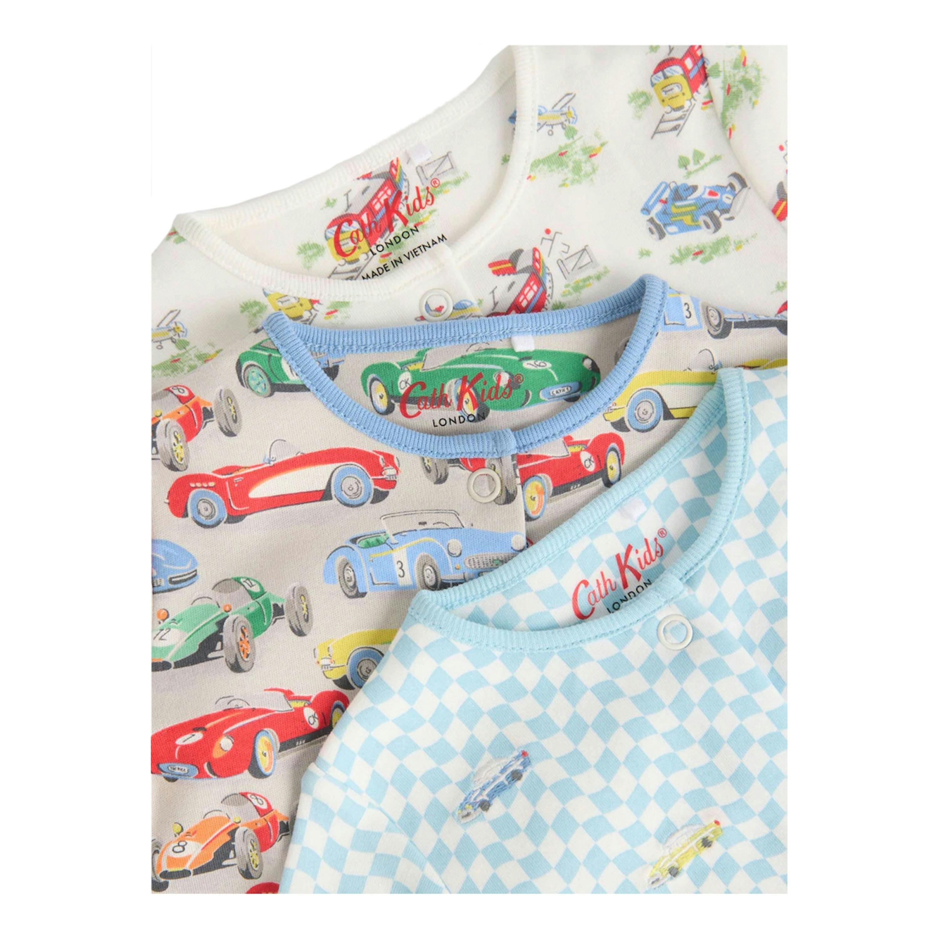Cath Kidston Baby Retro Cars Babygrow (Pack of 3) , view 3 of 3