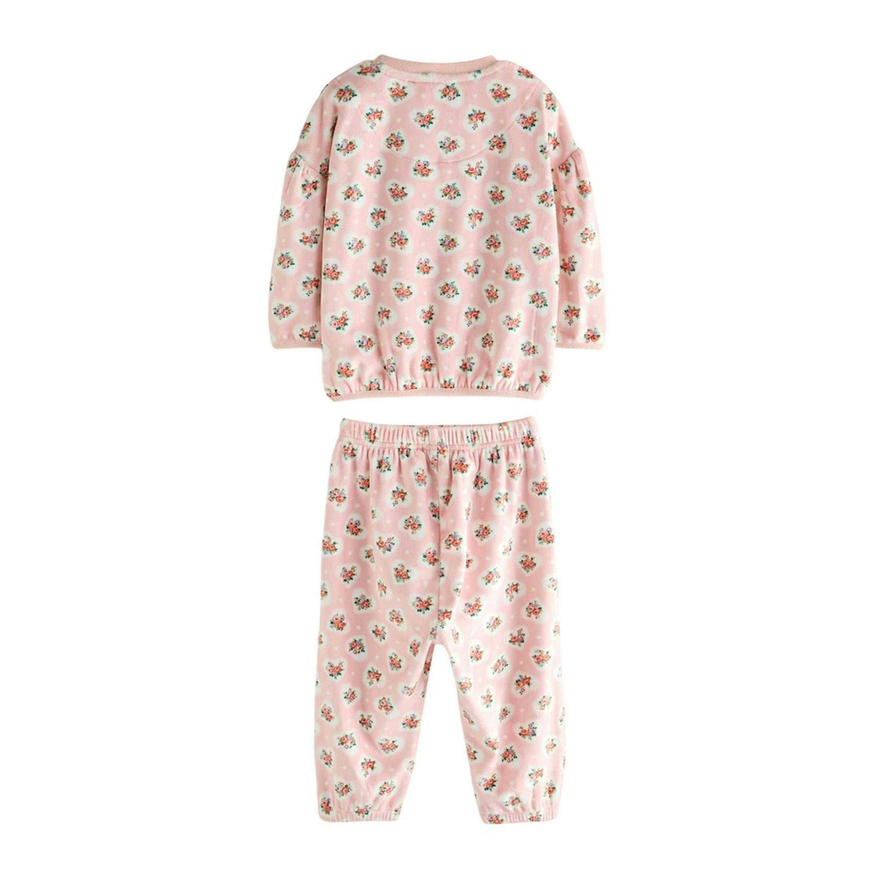 Cath Kidston Girls Cosy Flower & Heart Fleece Pyjama Set , view 2 of 3