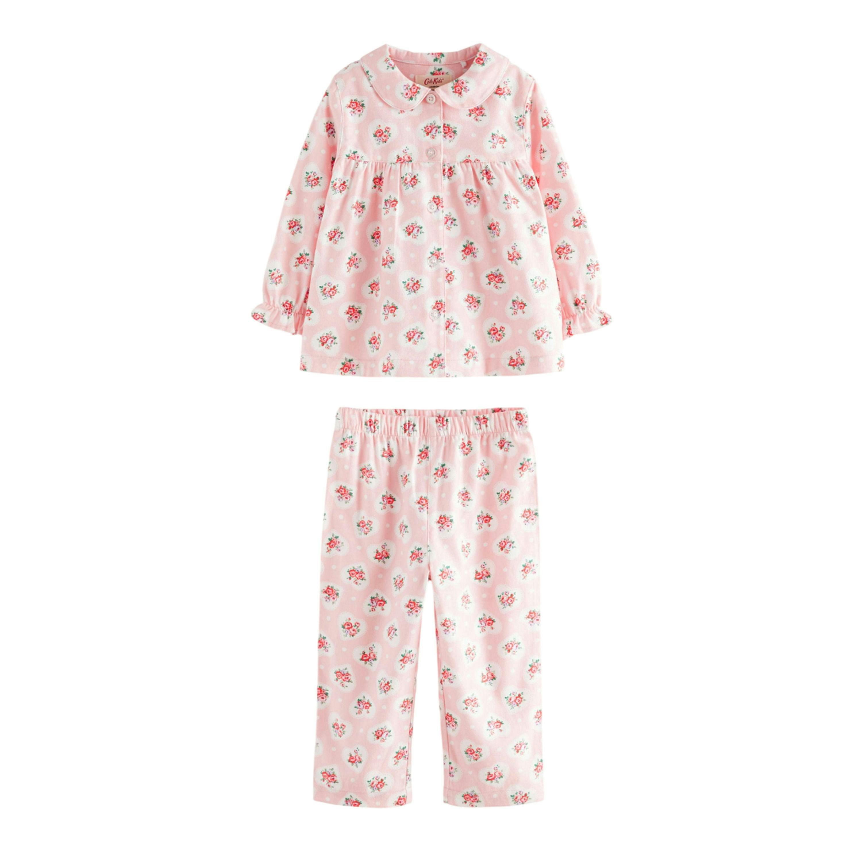 Cath Kidston Girls Flower & Heart Woven Button Through Pyjama Set , view 1 of 4