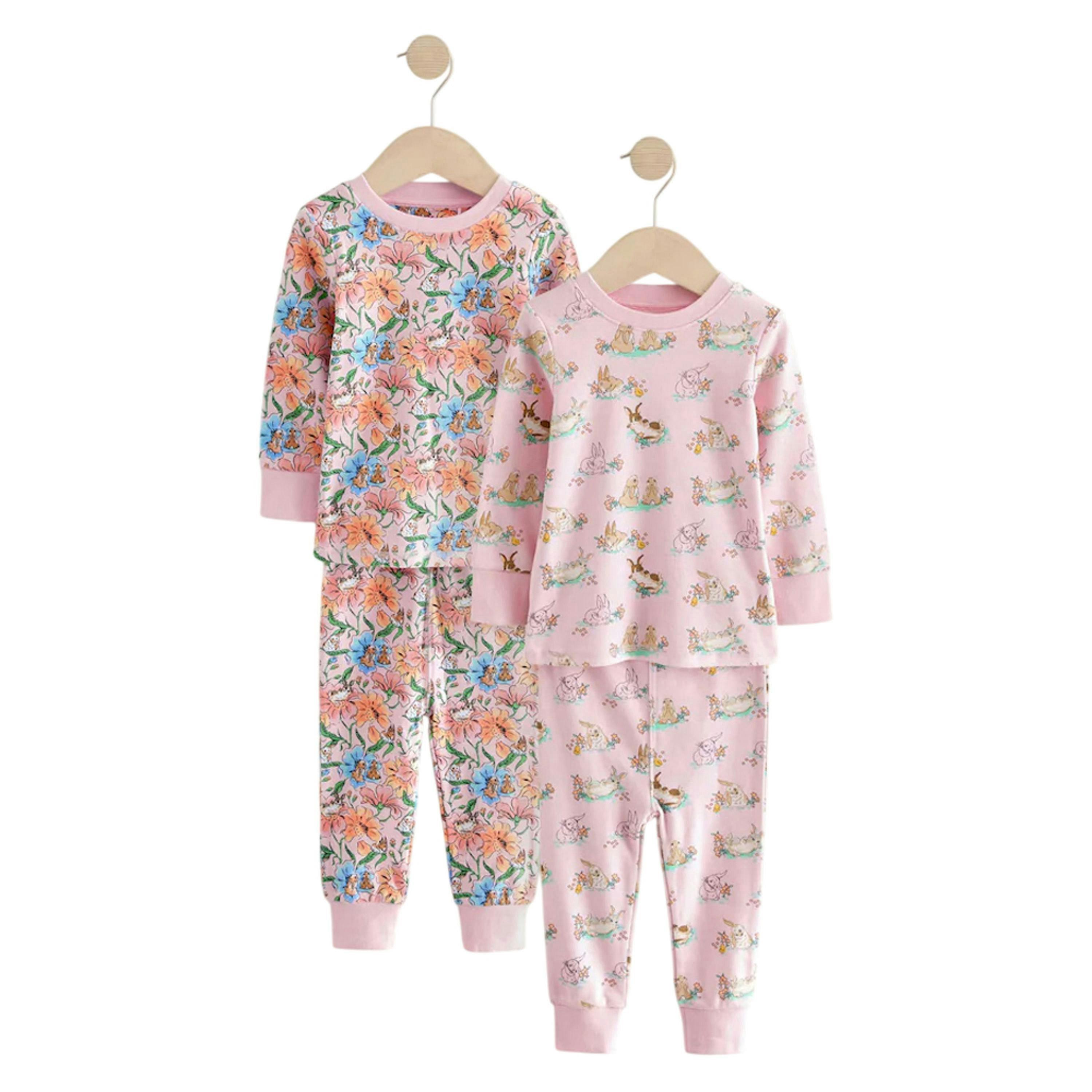 Cath Kidston Girls Snuggle Bunny Cotton Pyjama Set (Pack of 2) , view 1 of 5