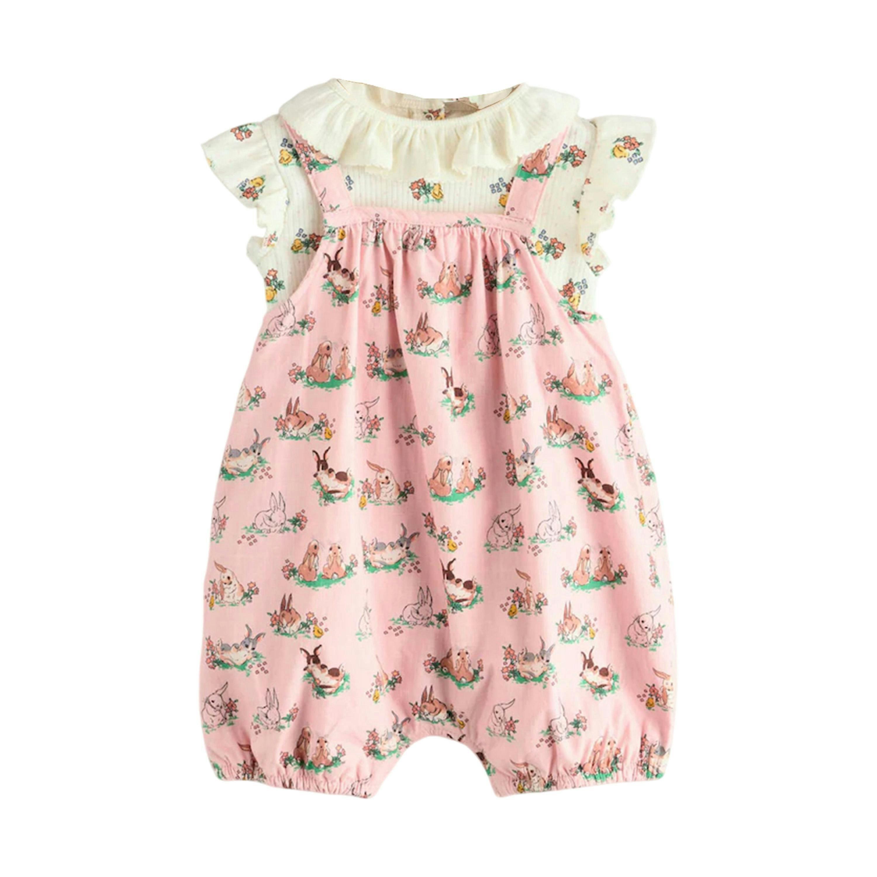 Cath Kidston Baby Girls Floral Jersey Romper Set , view 1 of 5