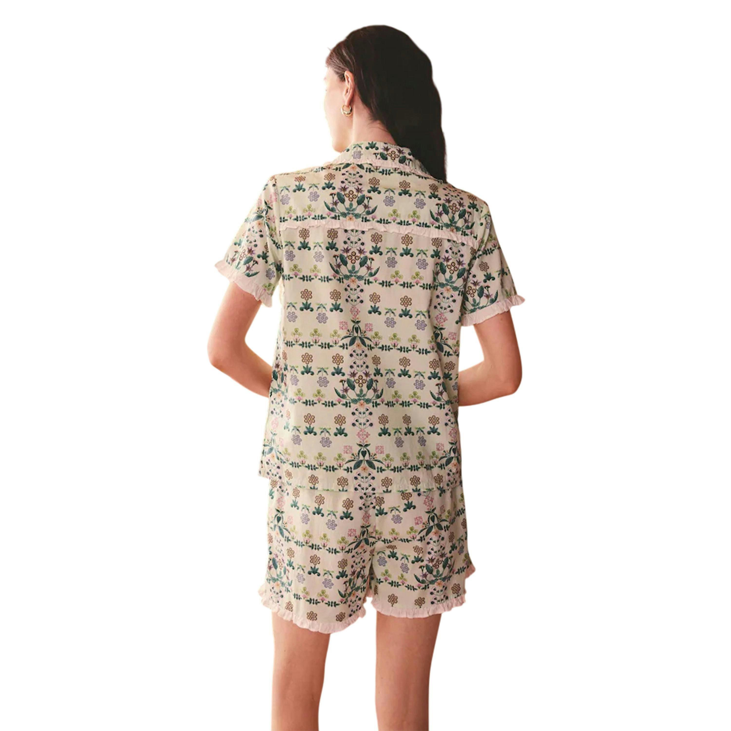 Cath Kidston Womens/Ladies Flowers Frill Detail Pyjama Set , view 2 of 3