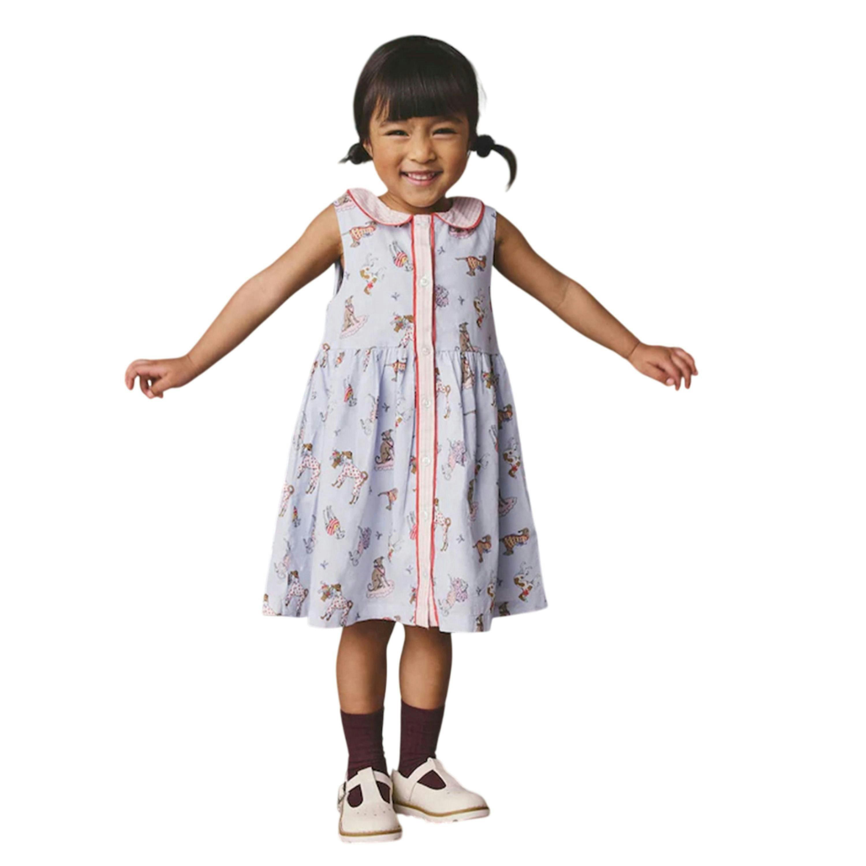 Cath Kidston Girls Dog Print Cotton Collared Dress , view 4 of 4