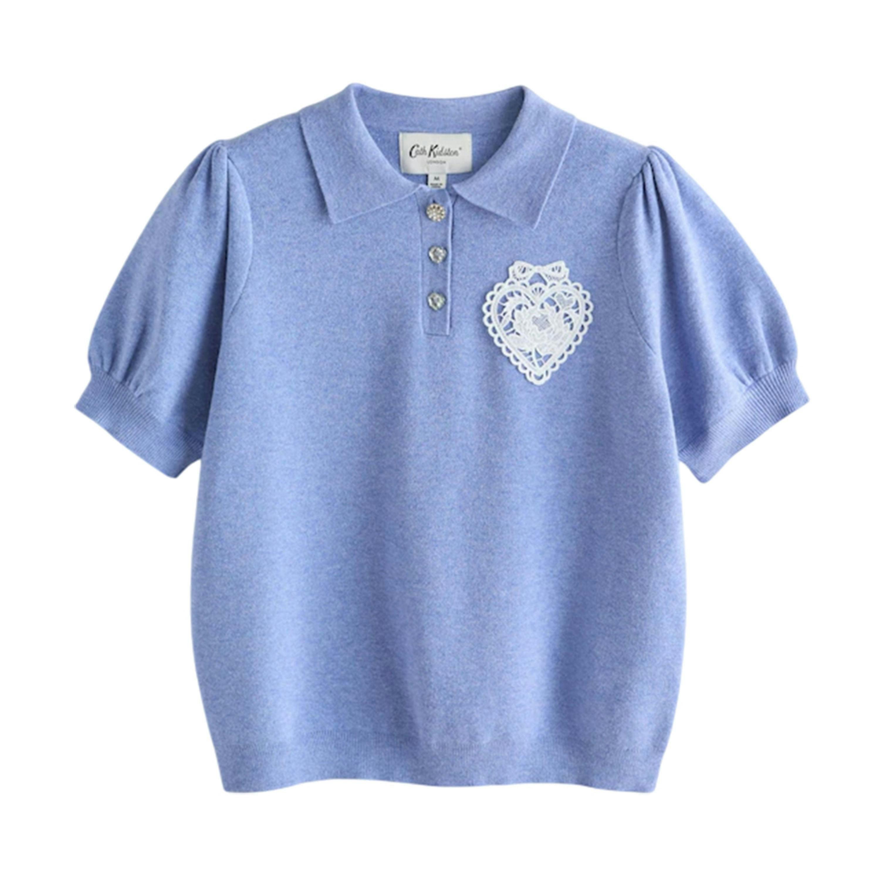 Cath Kidston Womens/Ladies Heart Knitted Pocket Polo Shirt , view 1 of 5