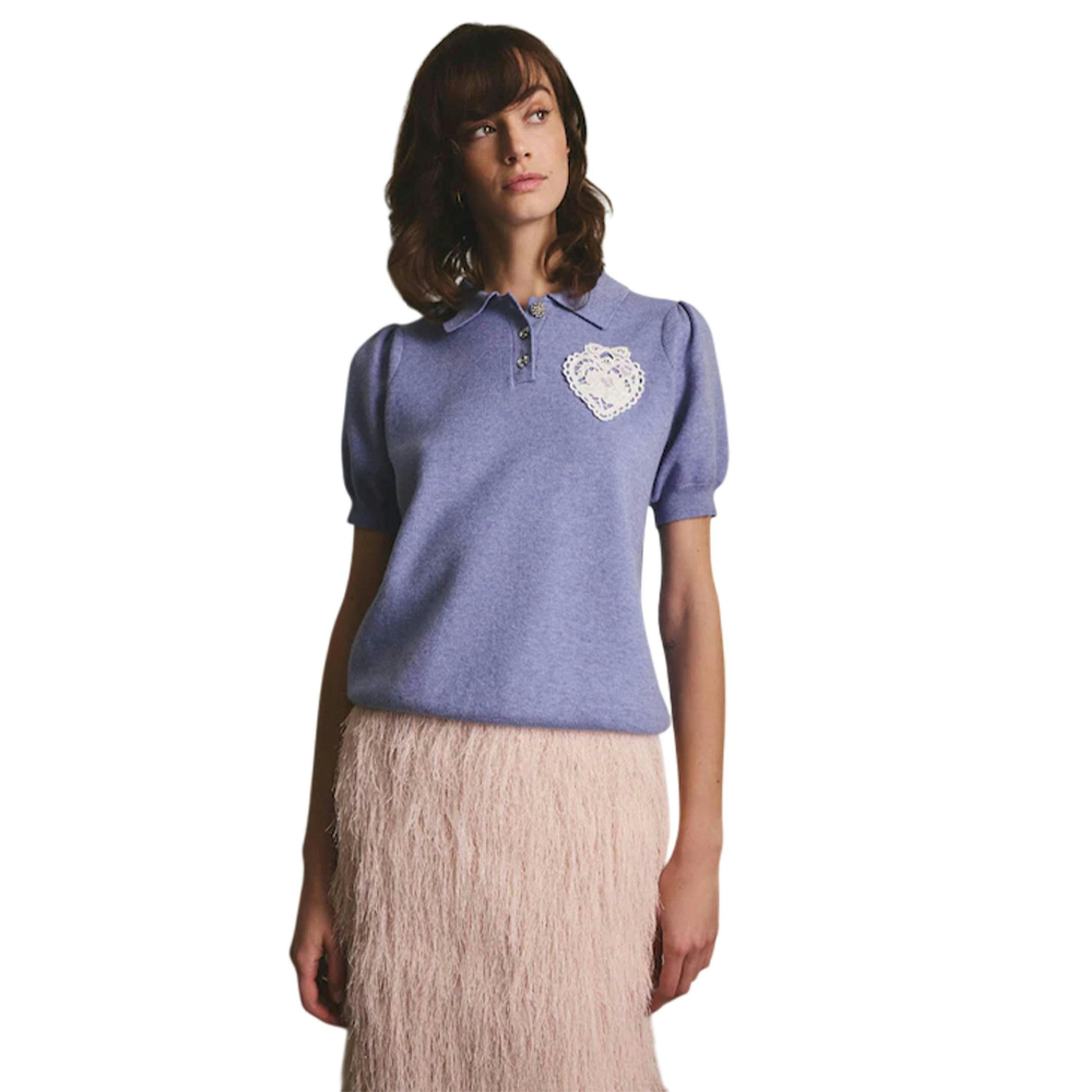 Cath Kidston Womens/Ladies Heart Knitted Pocket Polo Shirt , view 5 of 5