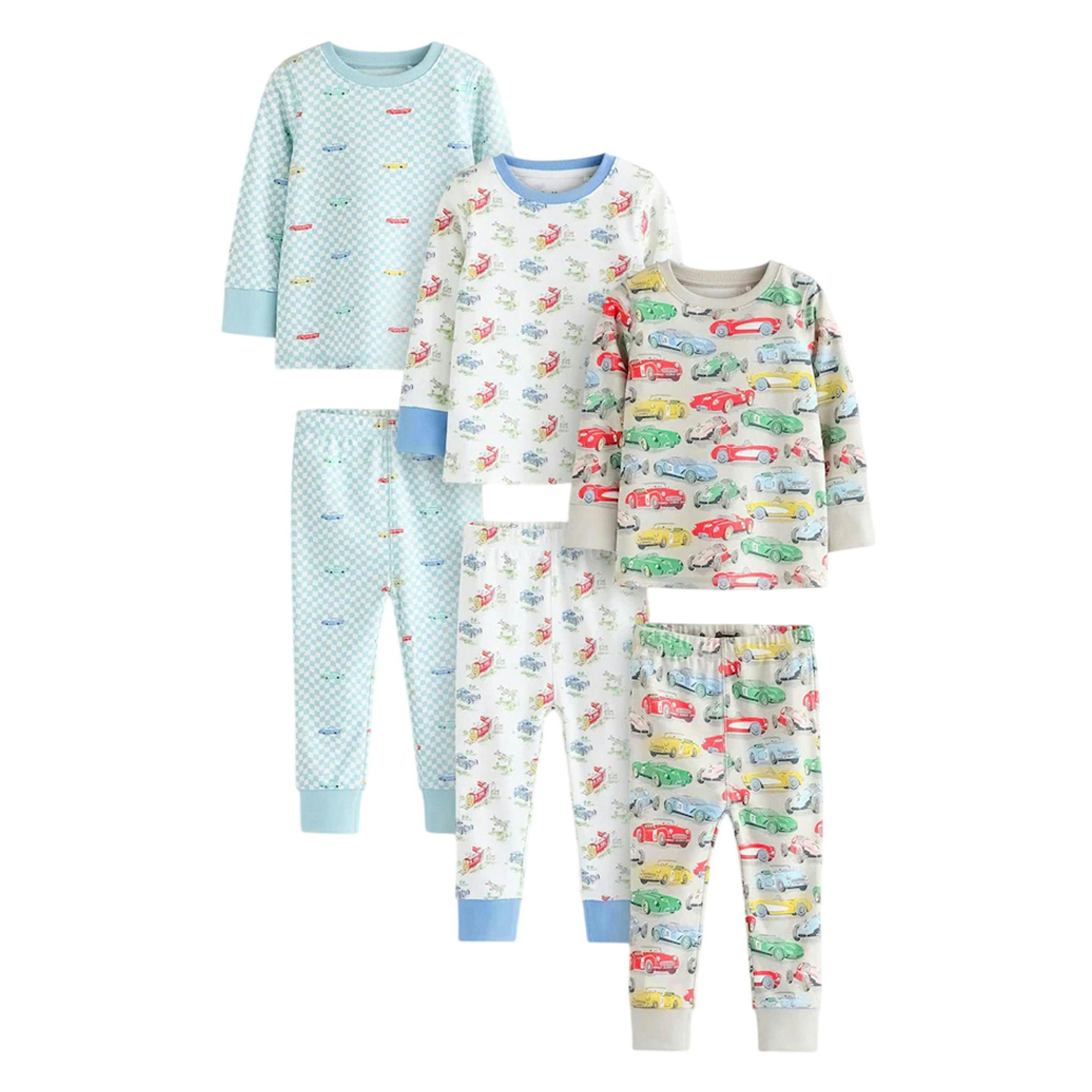 Cath Kidston Childrens/Kids Snuggle Cars Cotton Pyjama Set (Pack of 3) , view 1 of 6