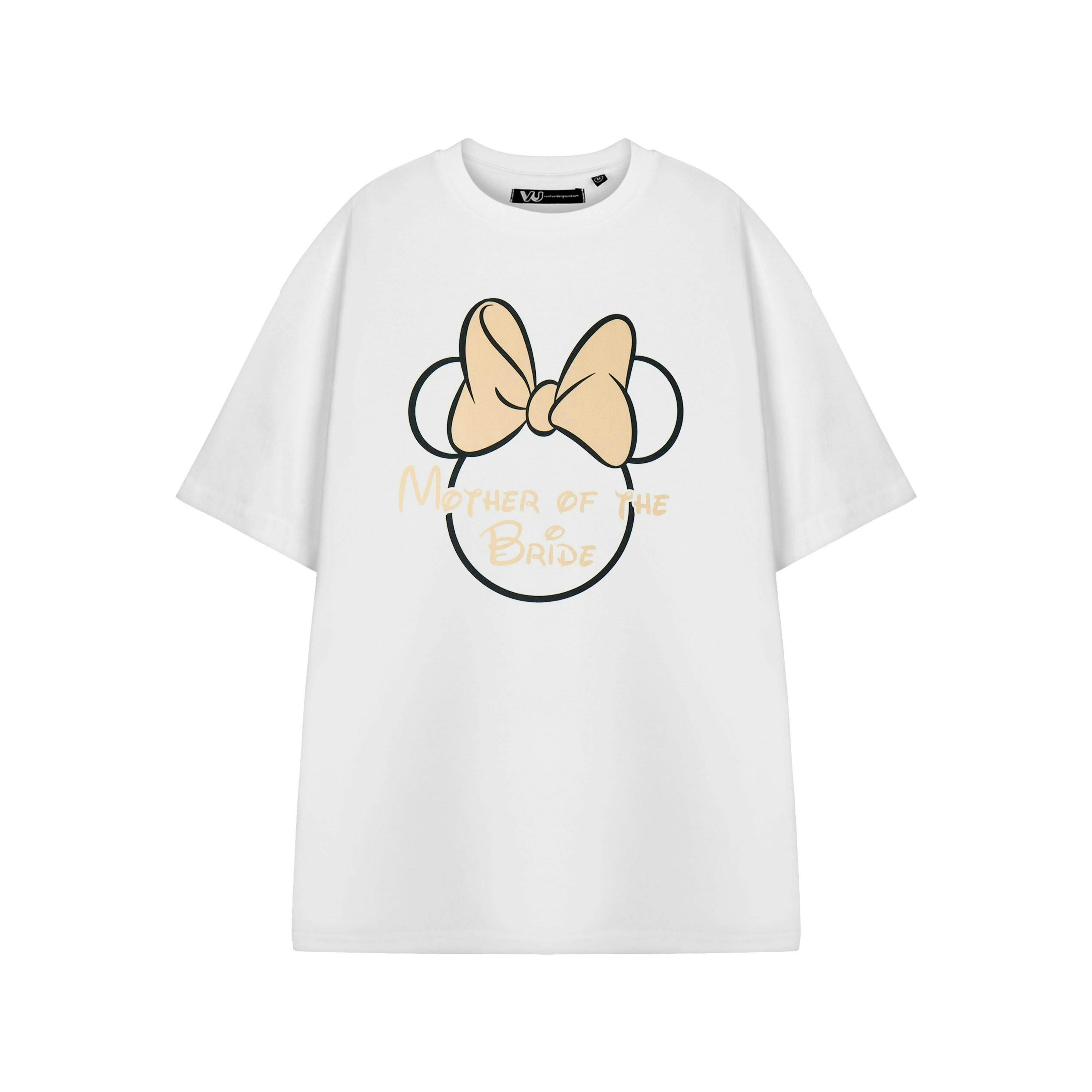 Disney Minnie Mouse Womens White Mother Of The Bride Hen Party Short Sleeved T-Shirt by Vanilla Underground , view 1 of 1