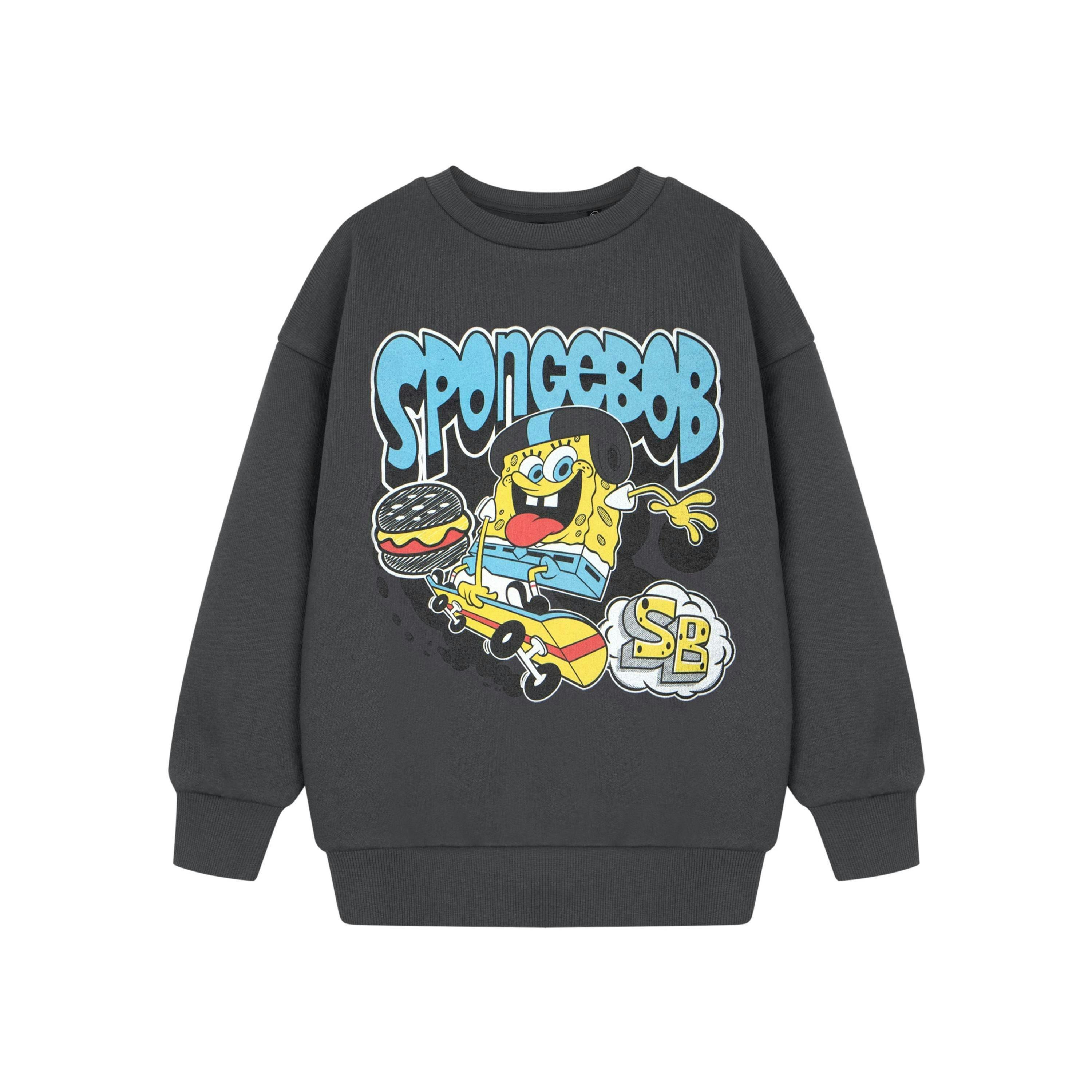 SpongeBob SquarePants Boys Grey Skateboard Sweatshirt by Vanilla Underground , view 1 of 1