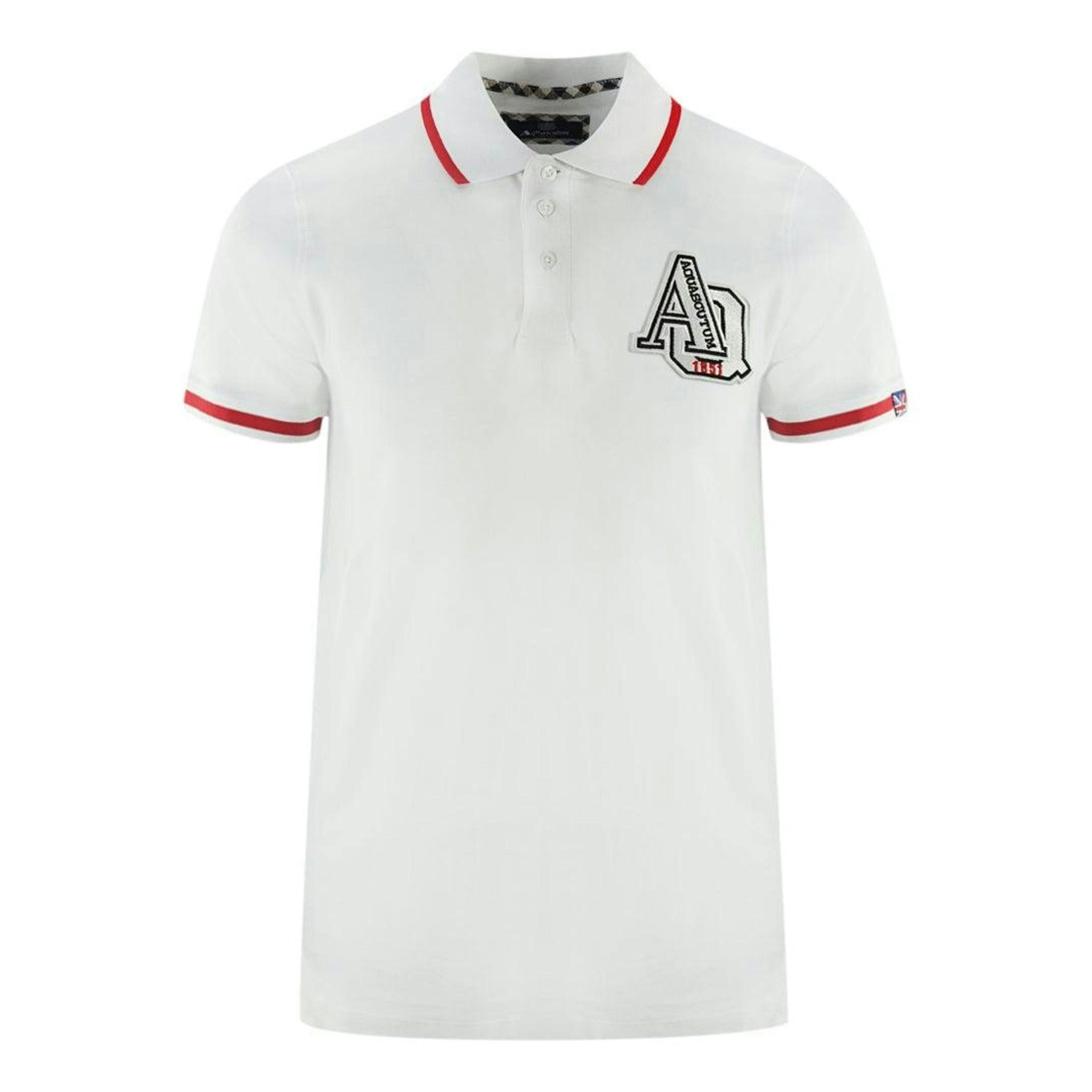 Aquascutum Mens Tipped Embroidered Polo Shirt , view 1 of 3