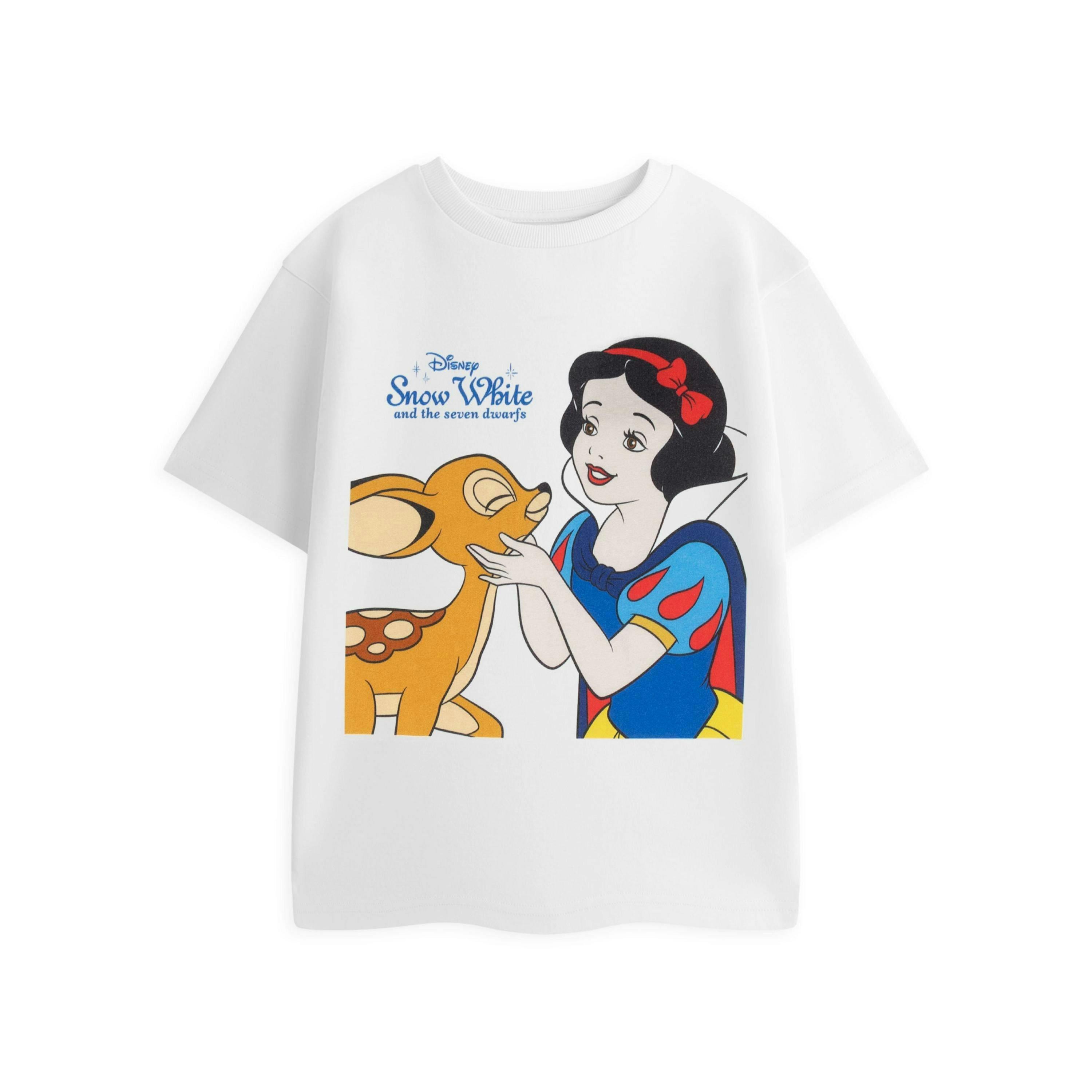 Disney Fawn Girls White Snow White & The Seven Dwarfs Short Sleeved T-Shirt by Vanilla Underground , view 1 of 1