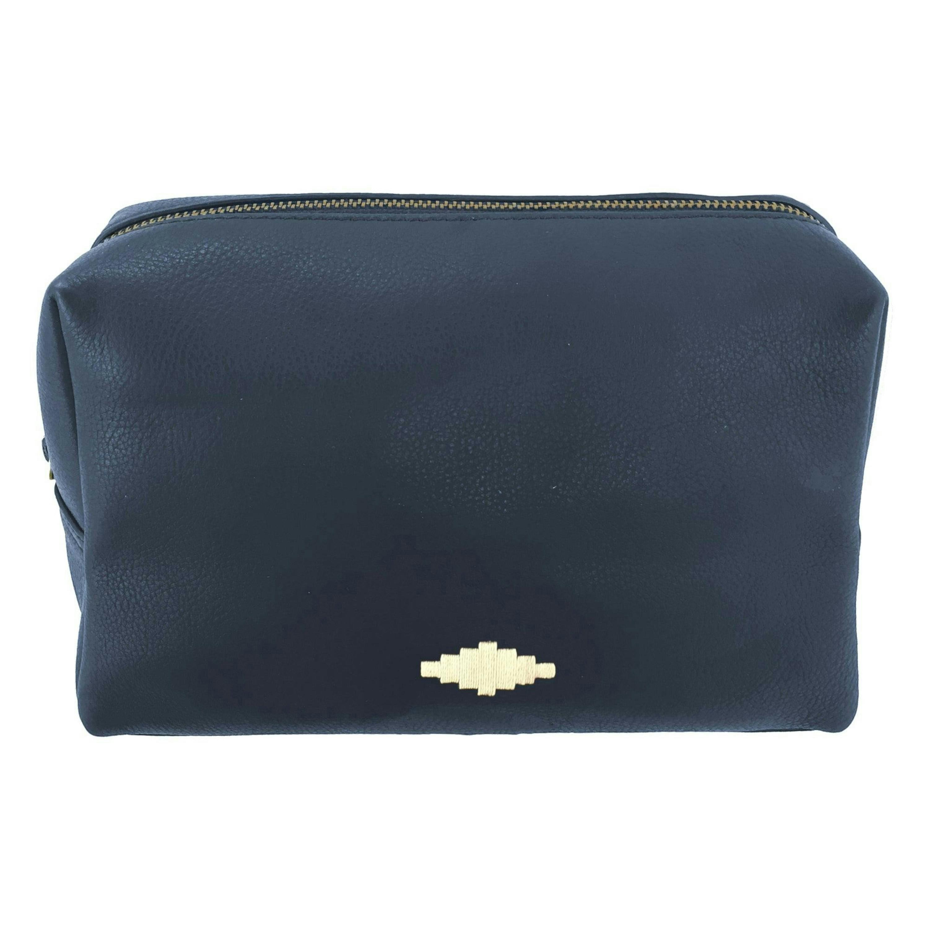 Afeite washbag - navy leather , view 1 of 1