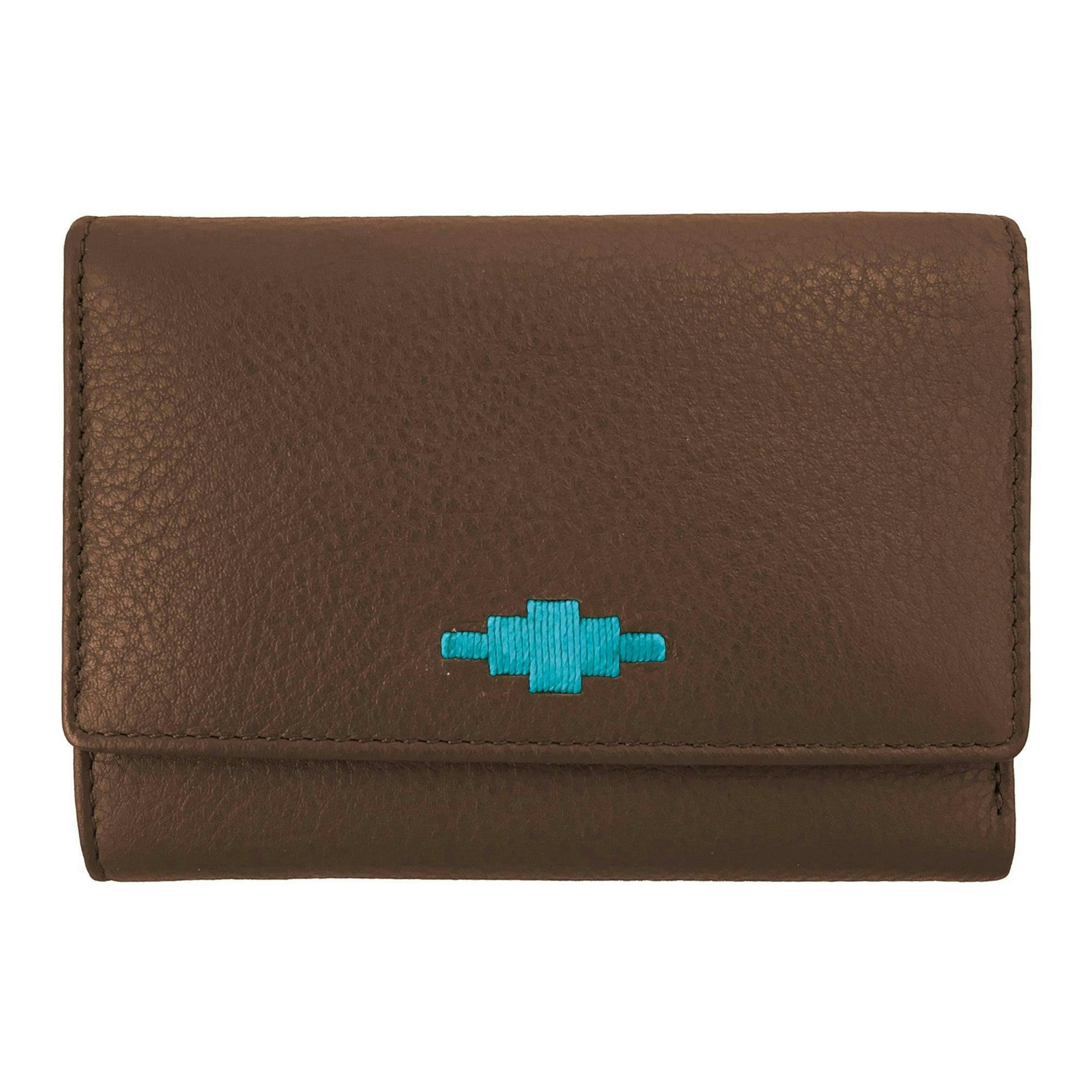 Chica tri-fold purse - brown leather , view 1 of 1