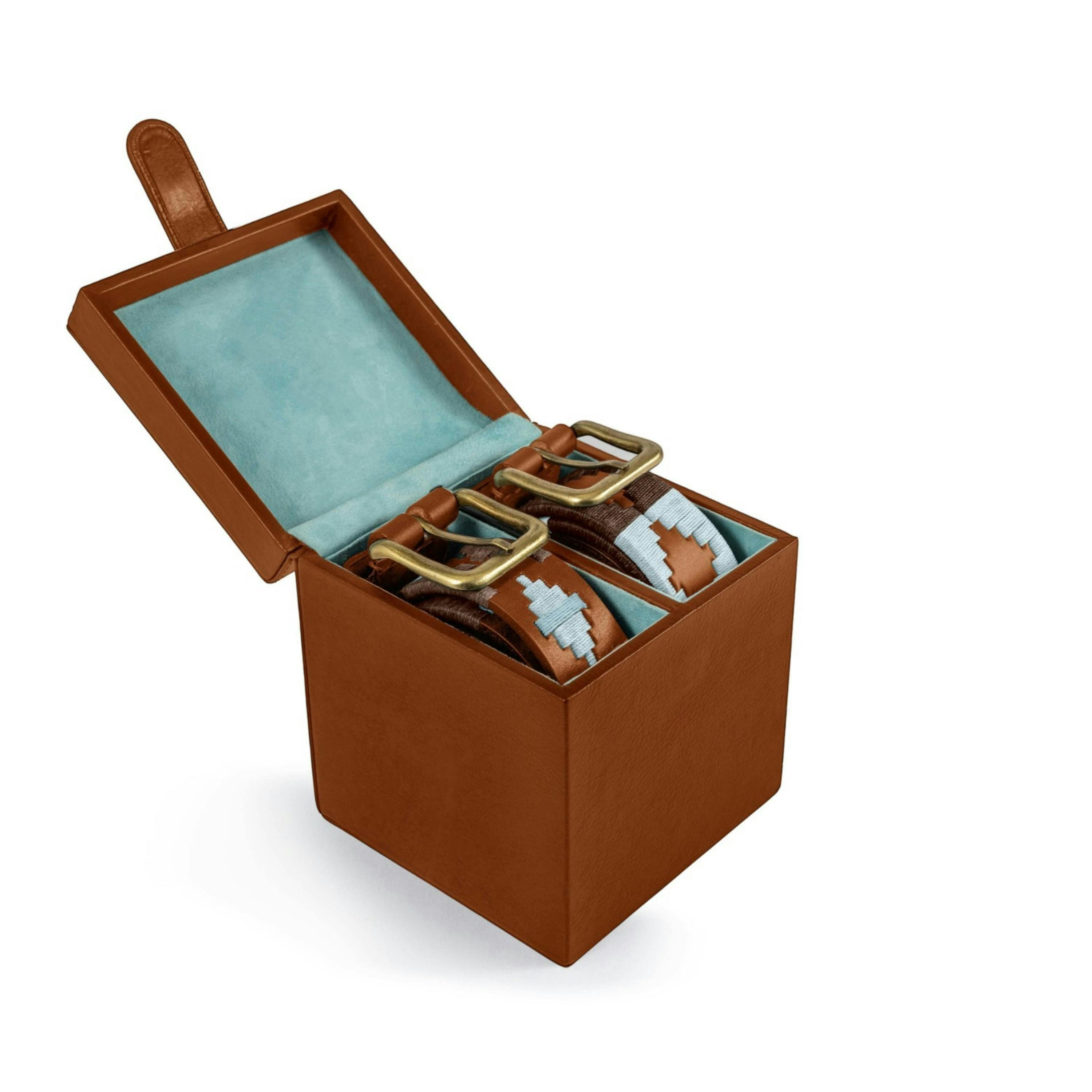 pampeano two belt box - tan leather , view 1 of 1