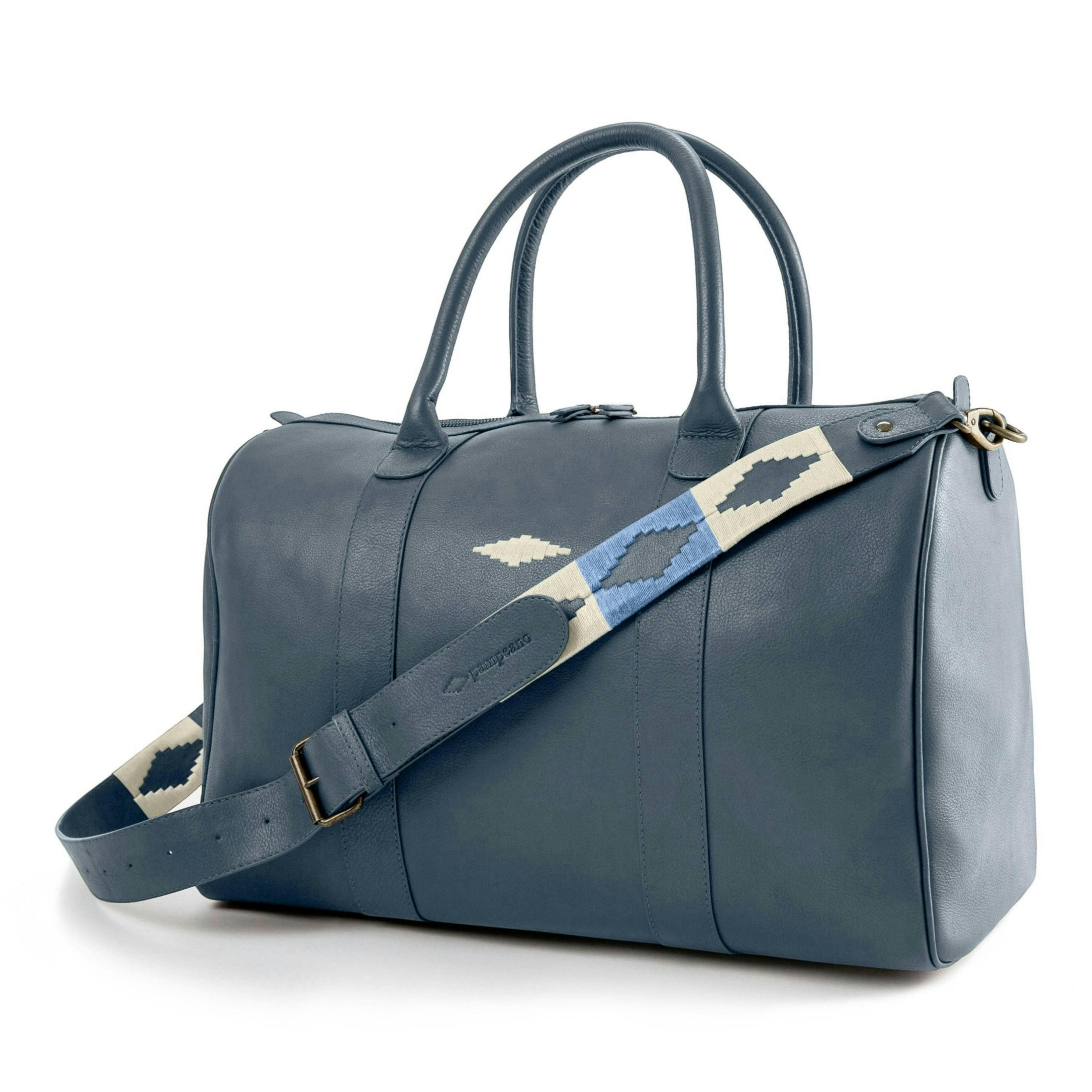 Varon small travel bag - navy leather , view 1 of 1