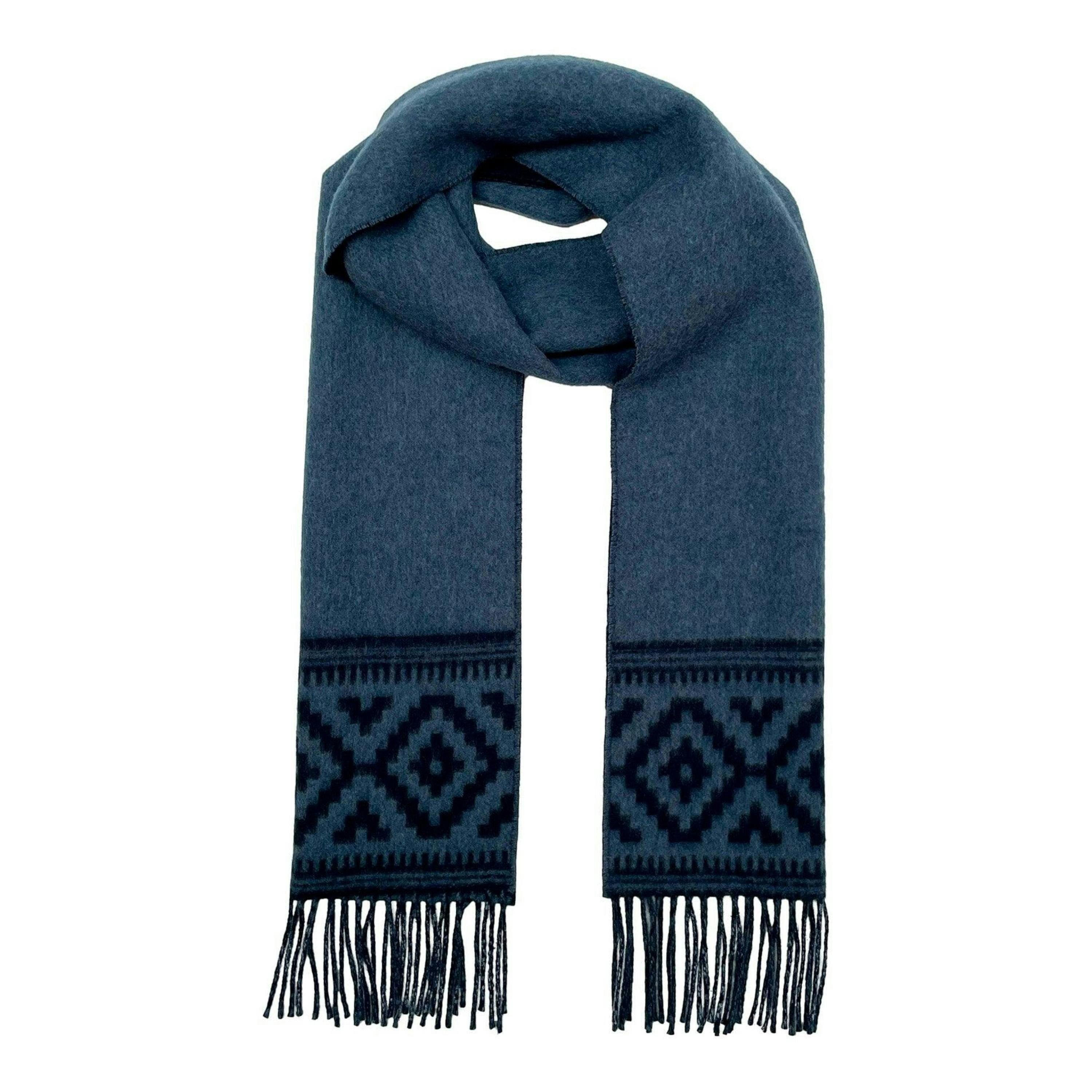 Azteca Wool Scarf - Navy , view 1 of 1