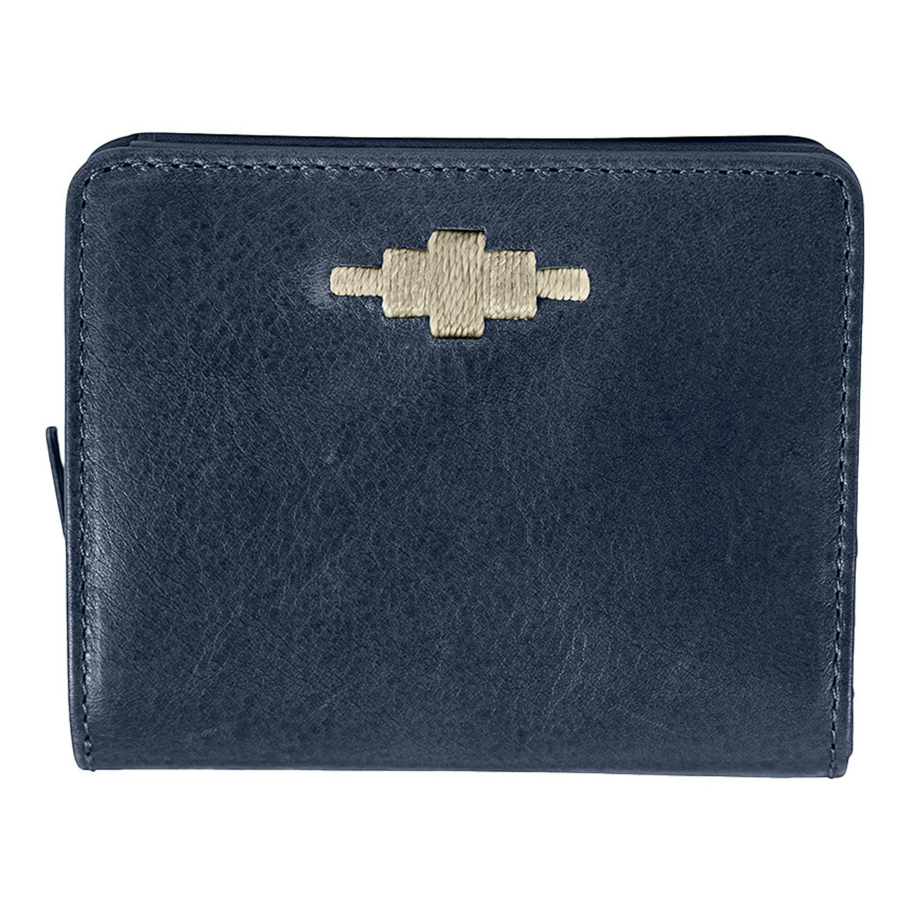 Nena zipped purse - navy leather , view 1 of 1