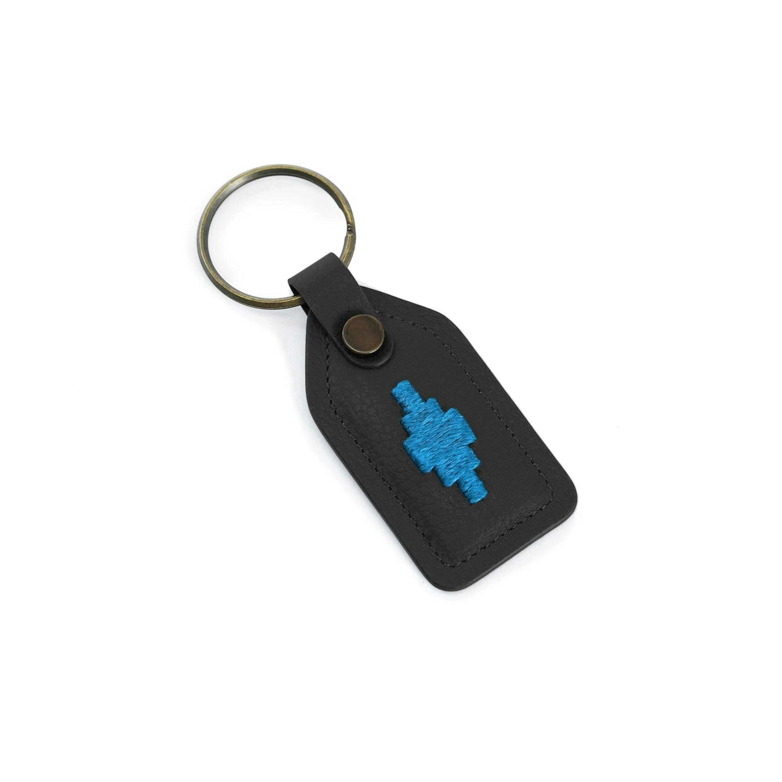 Chapa tag keyring - black leather , view 1 of 1