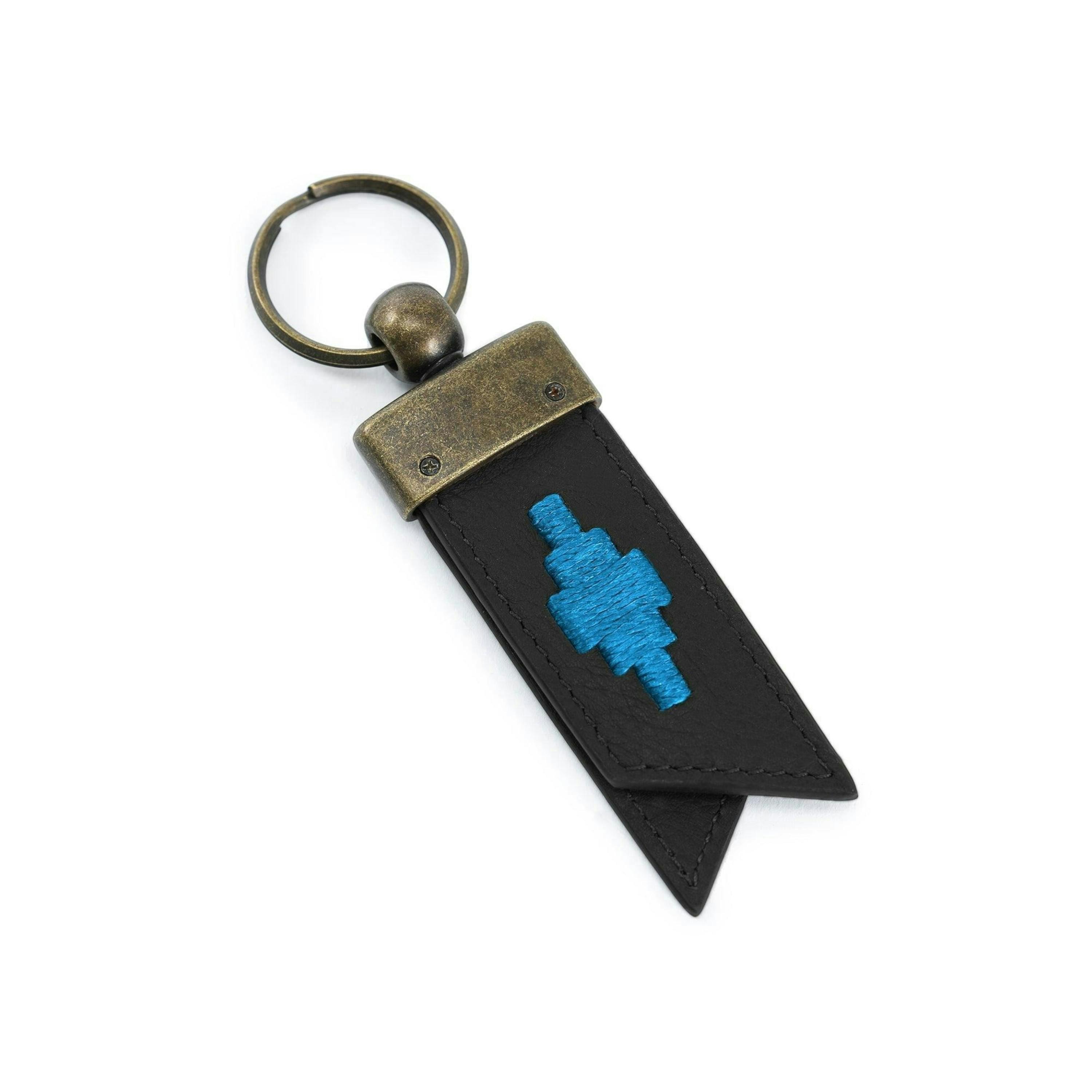 Juntos origami keyring - black leather , view 1 of 1