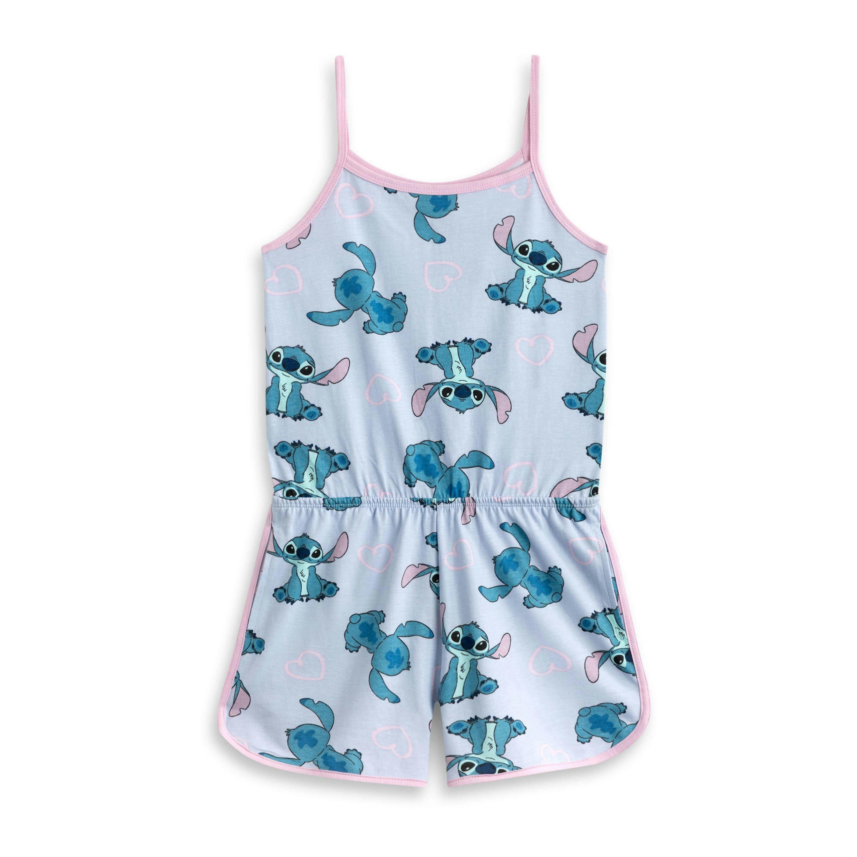 Disney Lilo & Stitch Girls Blue Character AOP Sleeveless Playsuit by Vanilla Underground , view 1 of 1