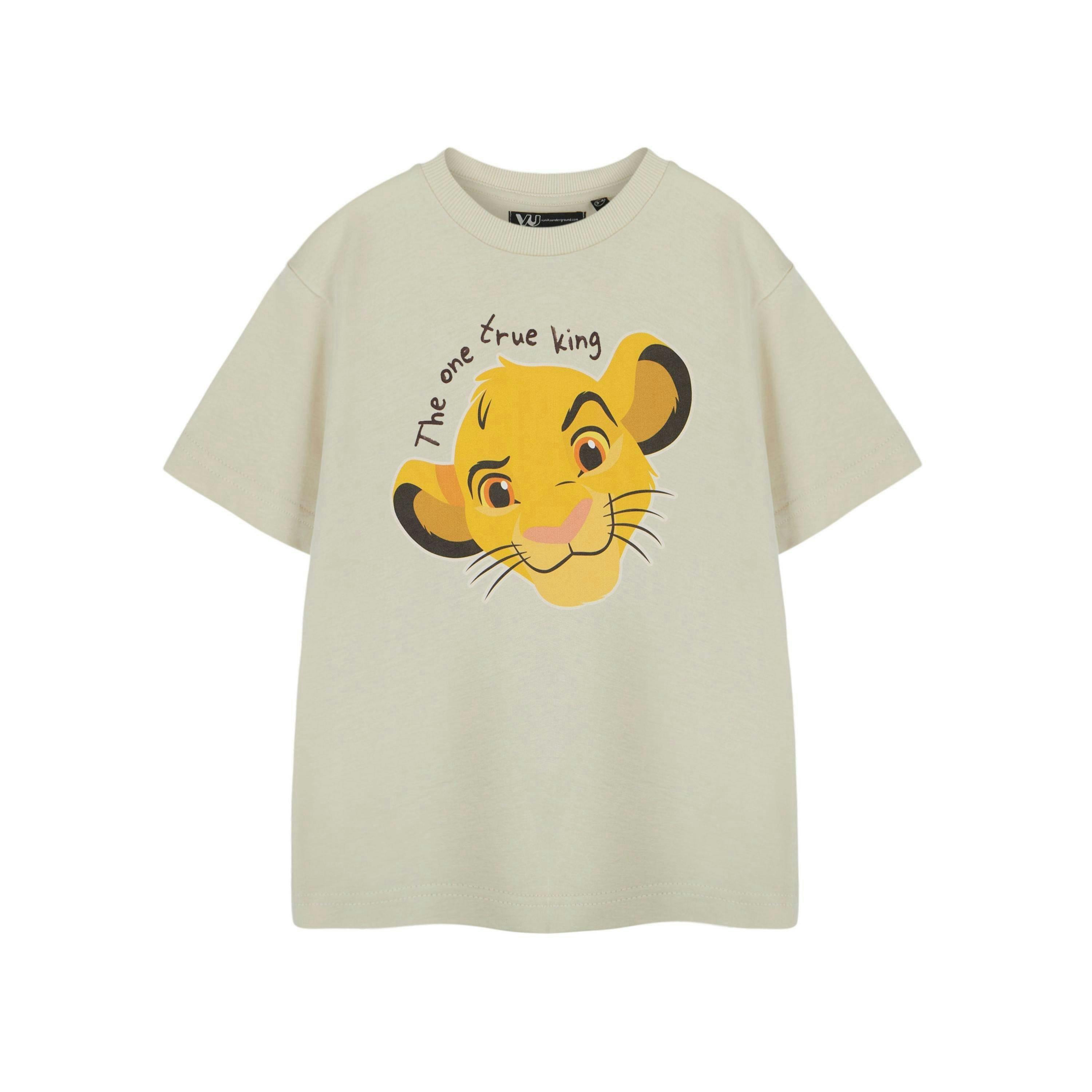 Disney The Lion King Unisex Kids Beige The One True King Short Sleeved T-Shirt by Vanilla Underground , view 1 of 1