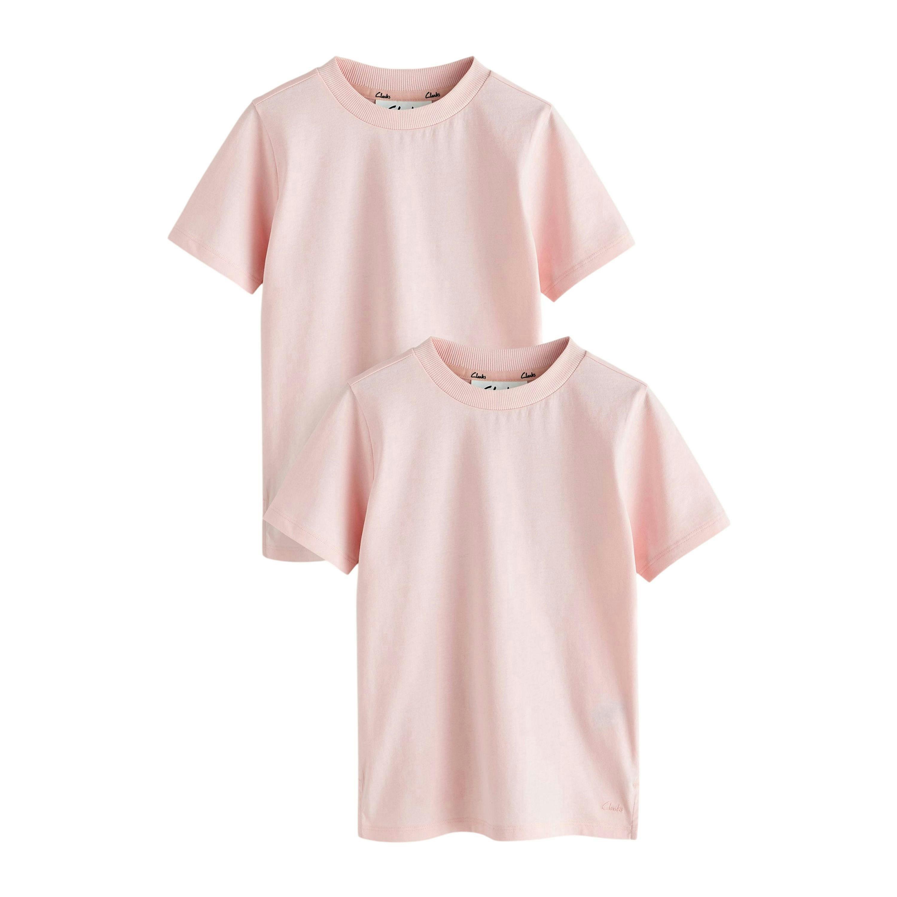 Clarks Girls Plain Relaxed Fit T-Shirt (Pack of 2) , view 1 of 3