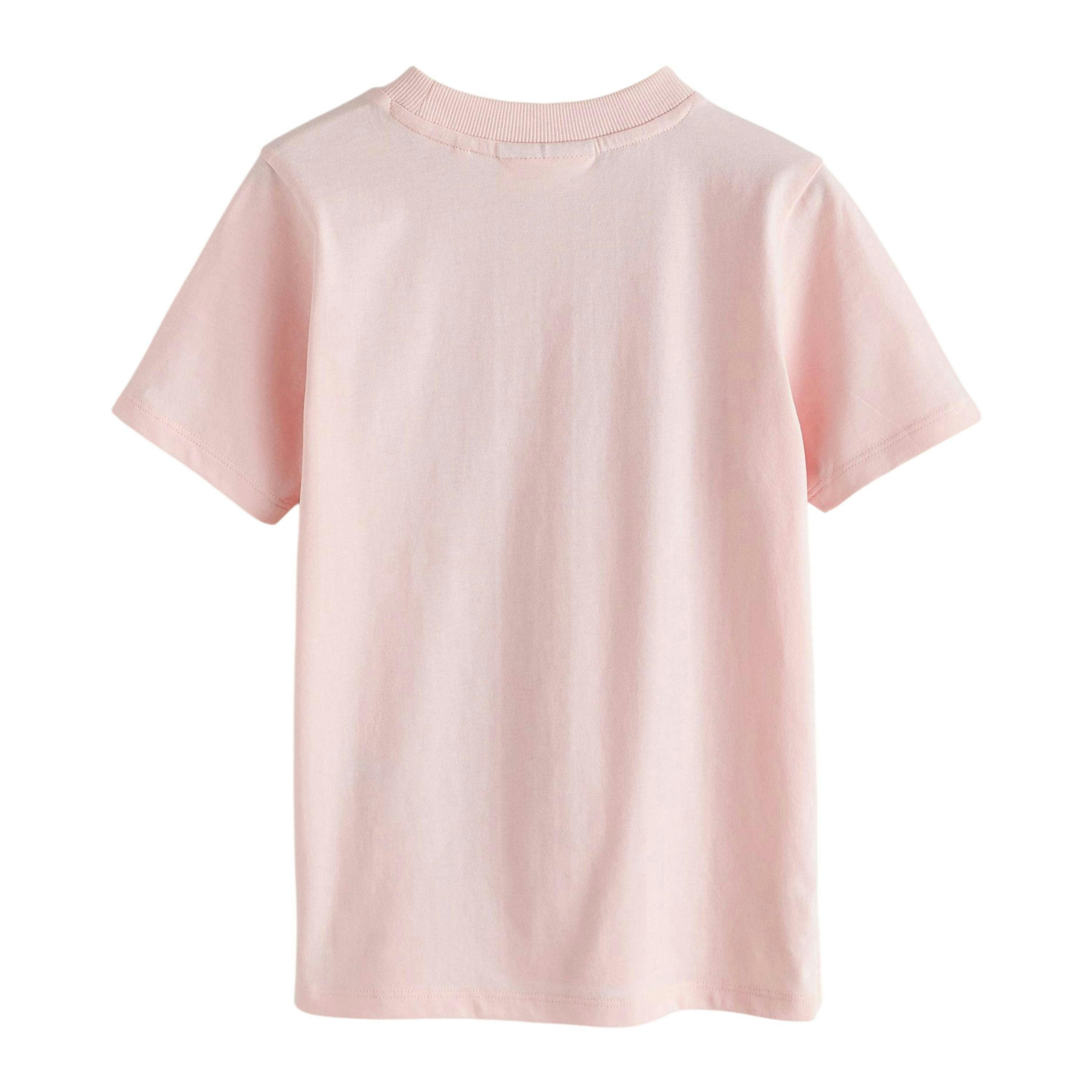 Clarks Girls Plain Relaxed Fit T-Shirt (Pack of 2) — Pink