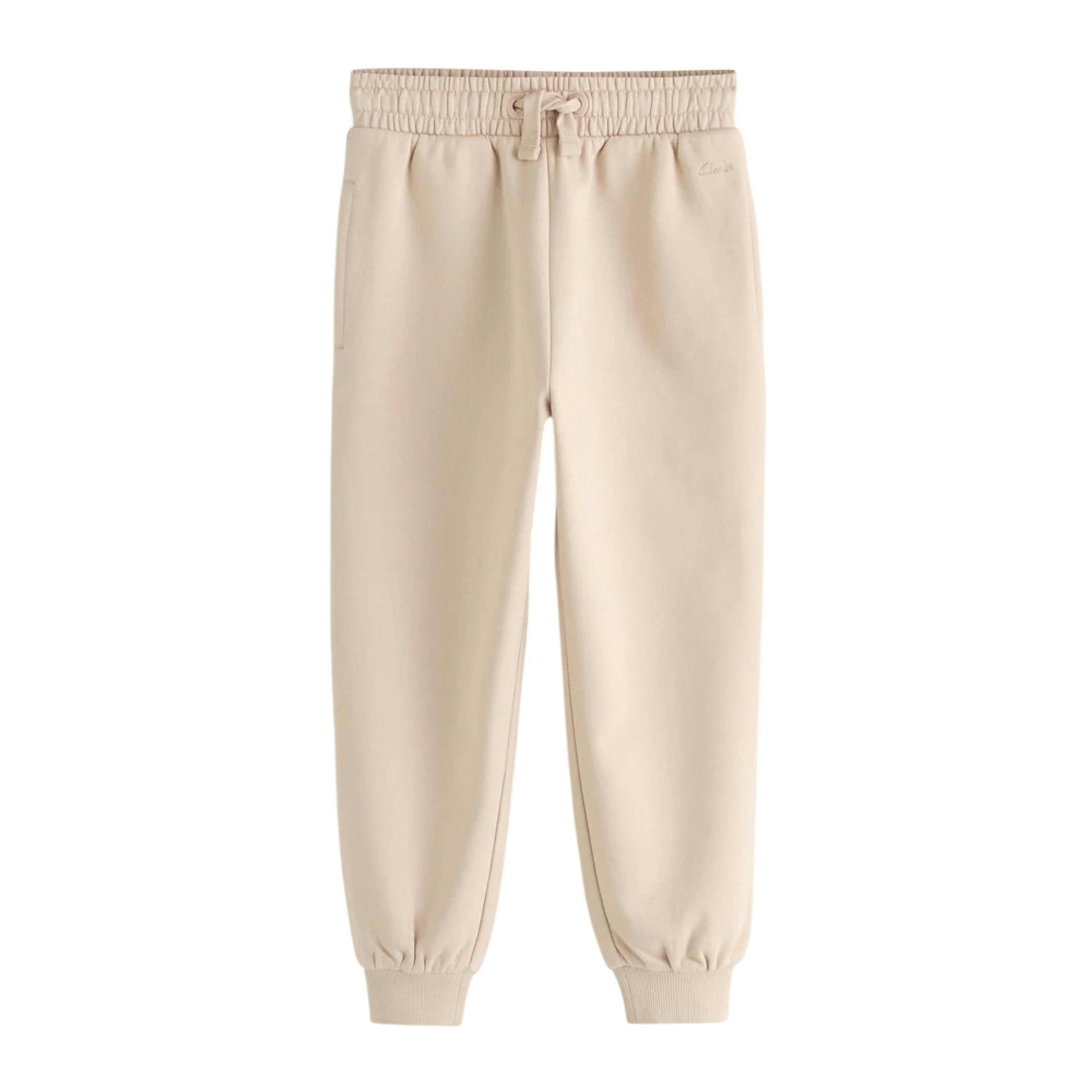 Clarks Boys Plain Ribbed Cuff Jogging Bottoms (Pack of 2) — Beige