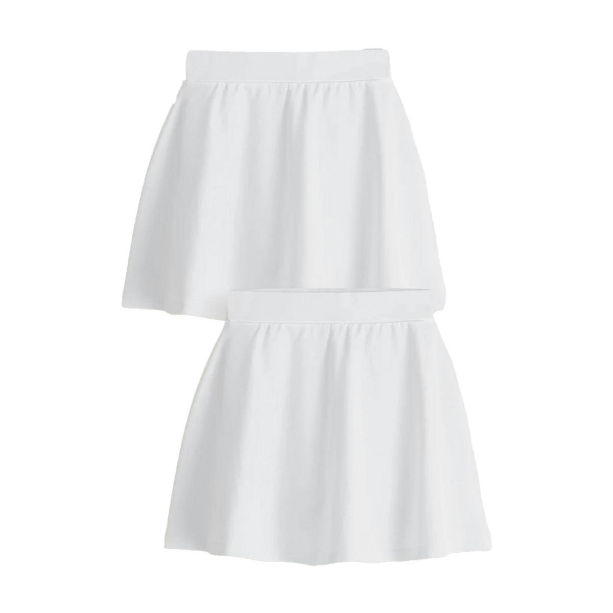 Clarks Girls Jersey School Skort (Pack of 2) — White/Blue